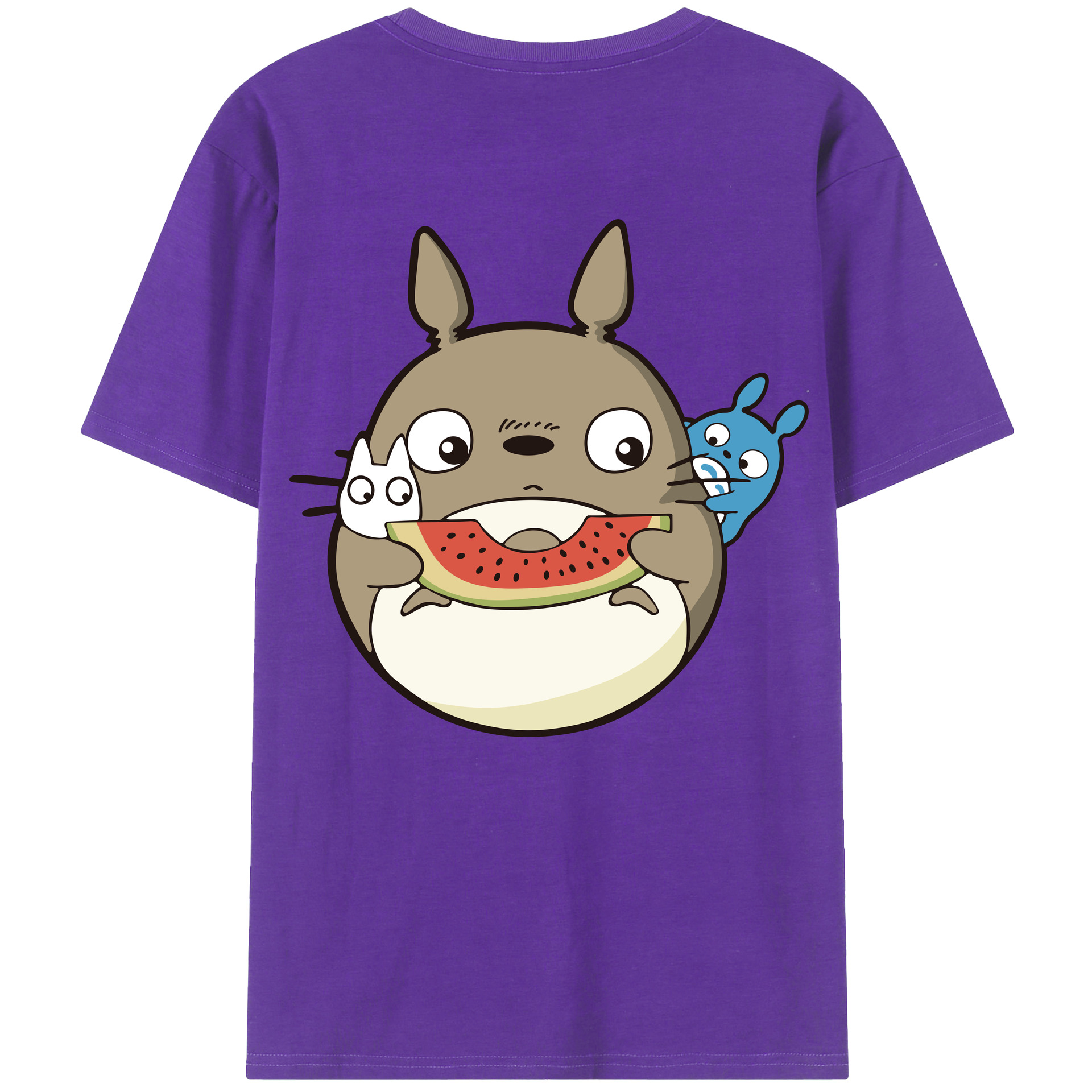 （画像用） となりのトトロ 草壁メイ 草壁サツキ My Neighbor Totoro Satsuki Kusakabe Mei Kusakabe 綿100％ メンズ半袖Tシャツ（バックプリント） 通気性