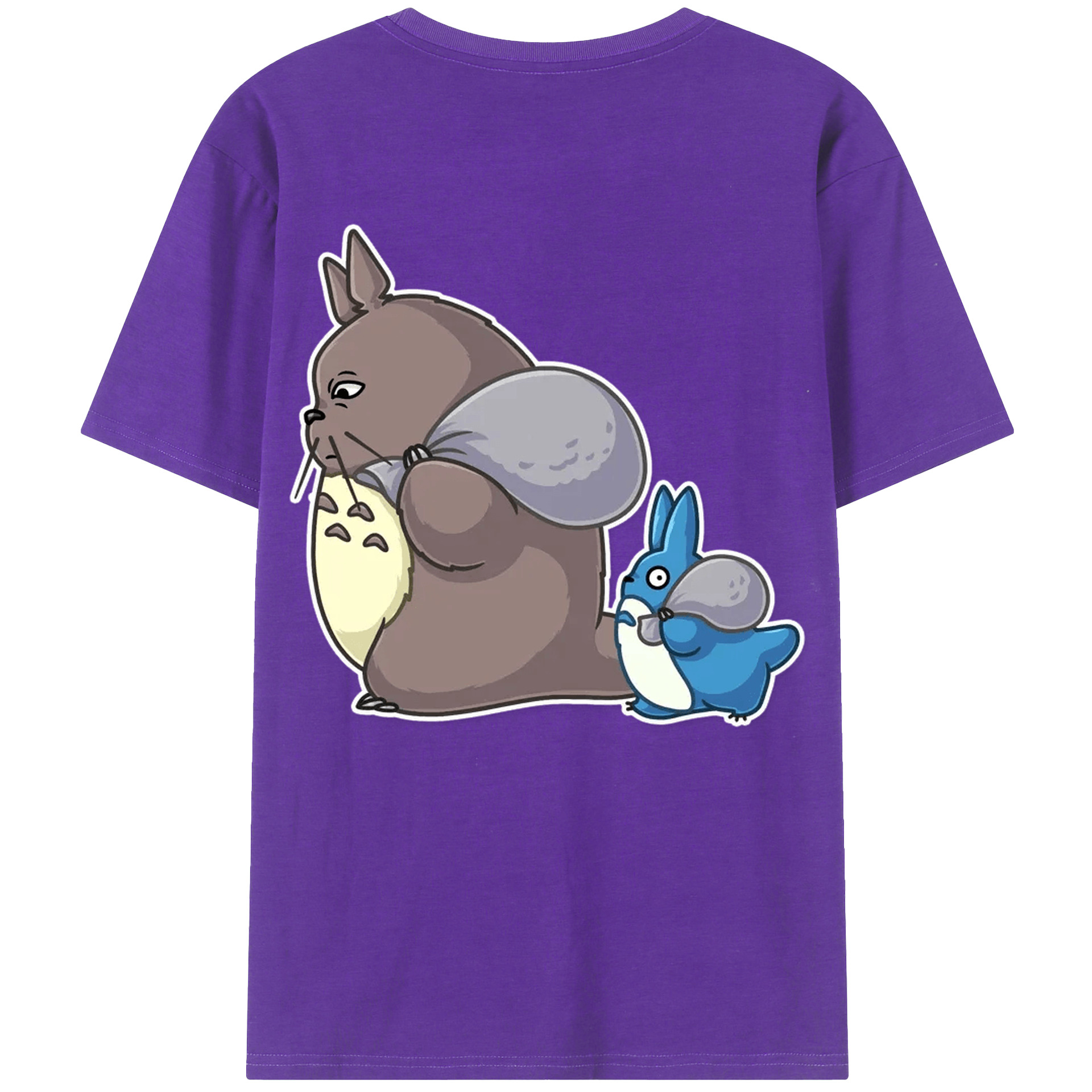 （画像用） となりのトトロ 草壁メイ 草壁サツキ My Neighbor Totoro Satsuki Kusakabe Mei Kusakabe 綿100％ メンズ半袖Tシャツ（バックプリント） 通気性