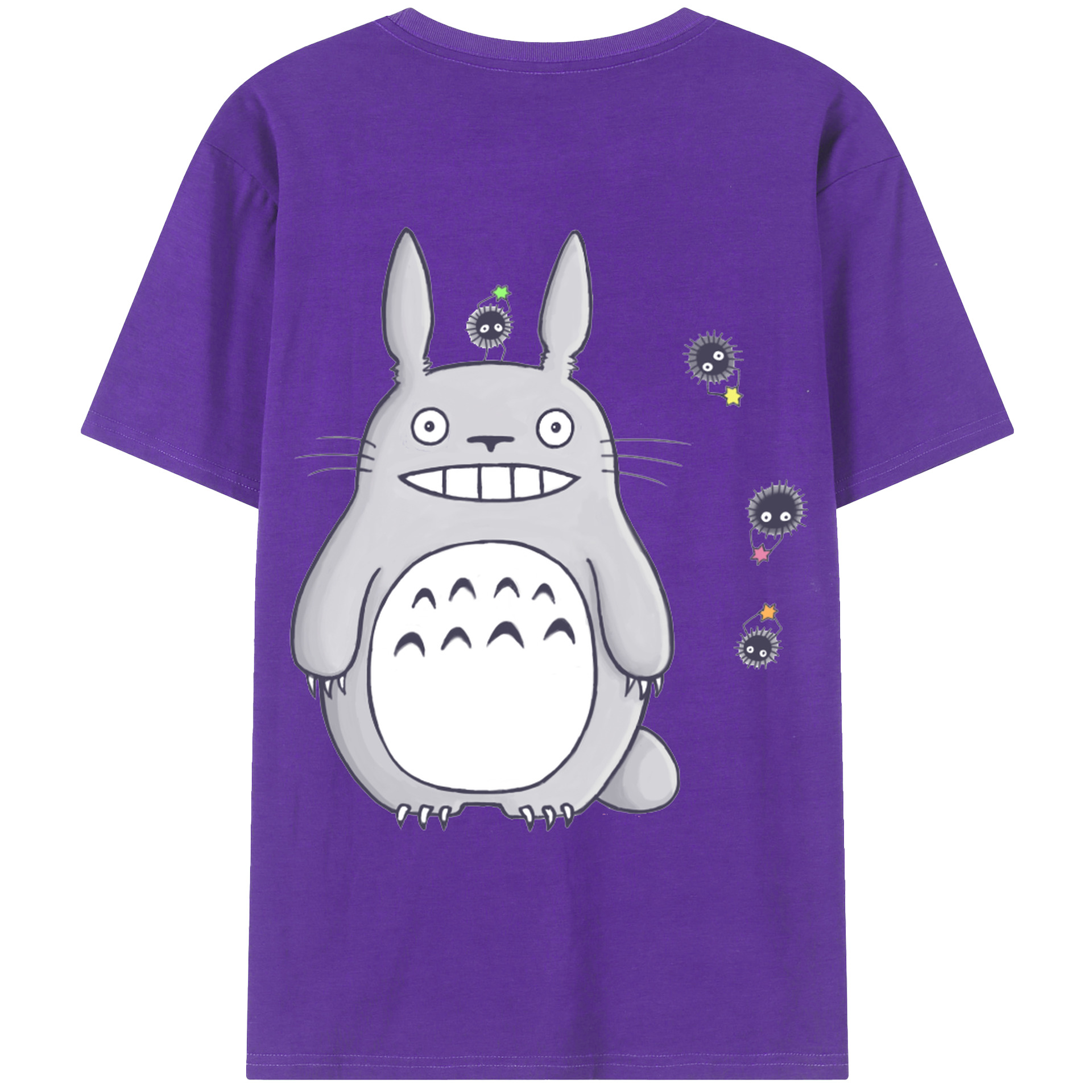 （画像用） となりのトトロ 草壁メイ 草壁サツキ My Neighbor Totoro Satsuki Kusakabe Mei Kusakabe 綿100％ メンズ半袖Tシャツ（バックプリント） 通気性