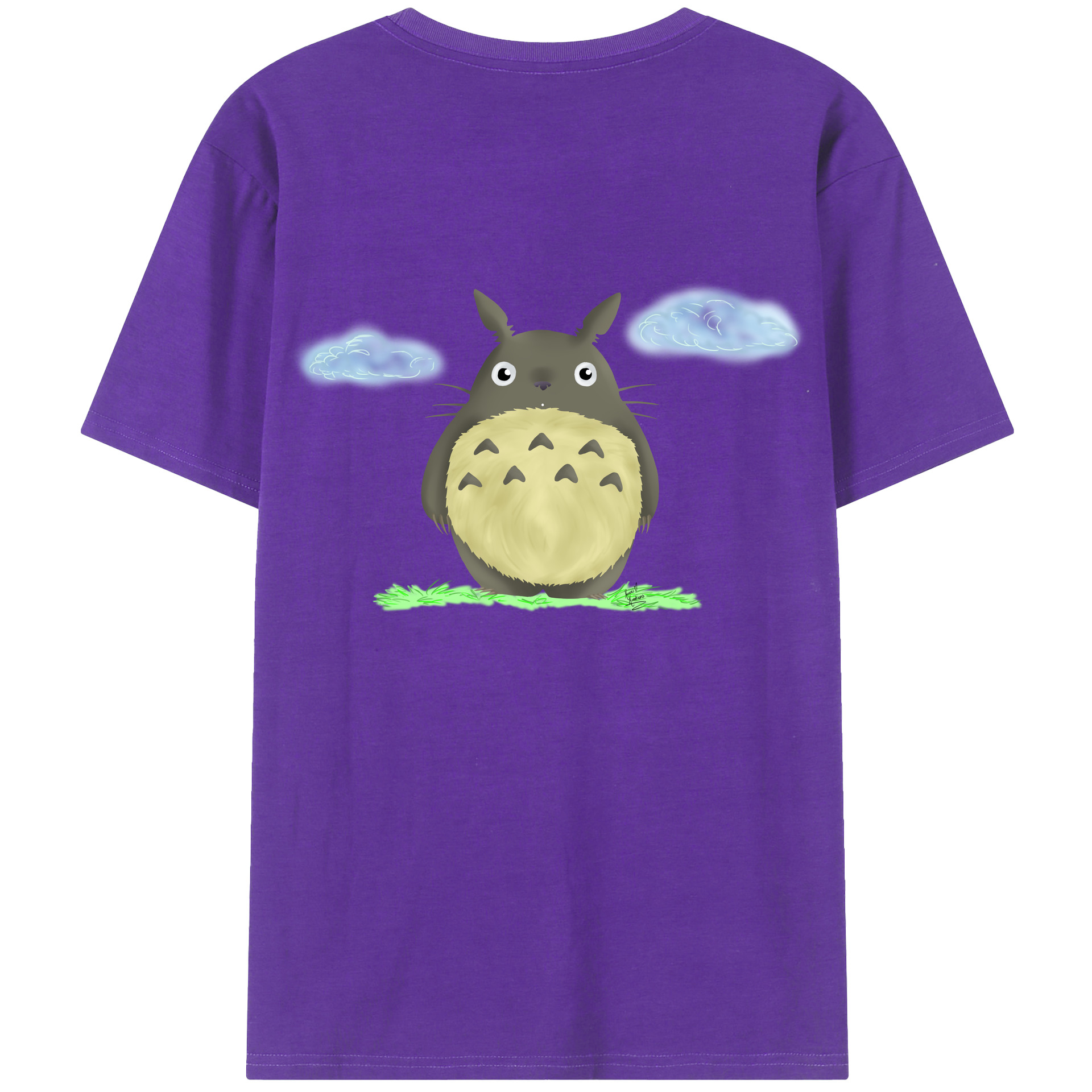 （画像用） となりのトトロ 草壁メイ 草壁サツキ My Neighbor Totoro Satsuki Kusakabe Mei Kusakabe 綿100％ メンズ半袖Tシャツ（バックプリント） 通気性