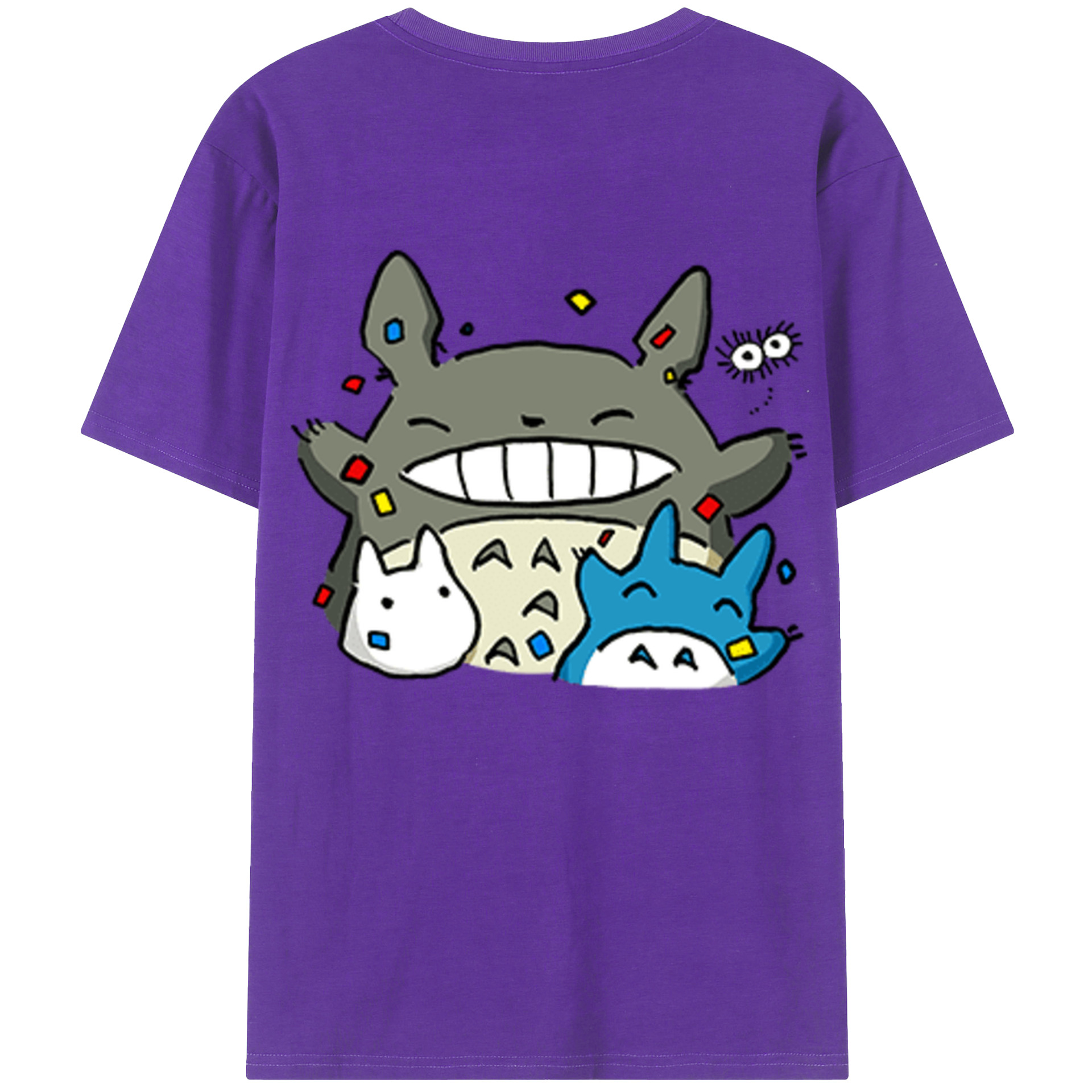 （画像用） となりのトトロ 草壁メイ 草壁サツキ My Neighbor Totoro Satsuki Kusakabe Mei Kusakabe 綿100％ メンズ半袖Tシャツ（バックプリント） 通気性