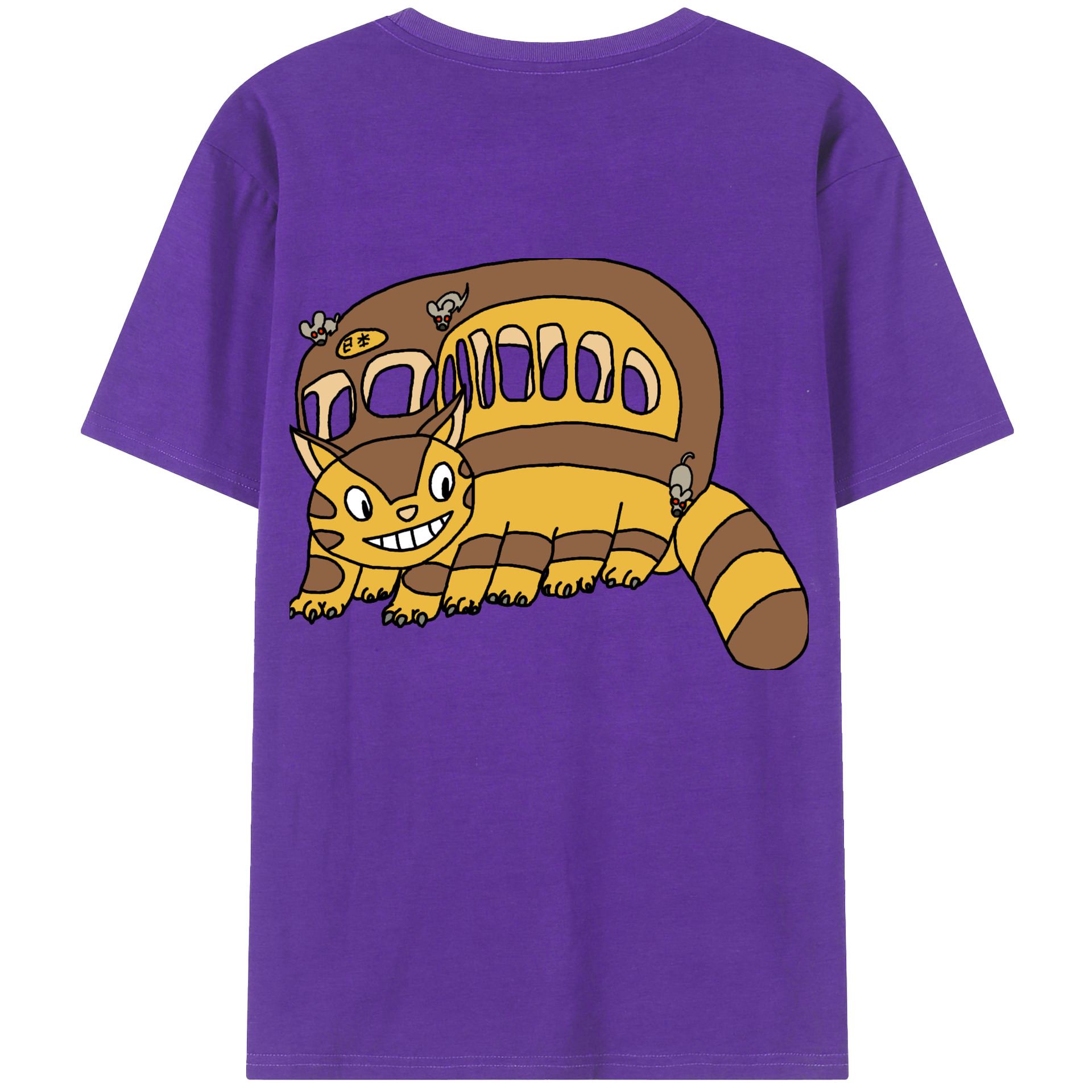 （画像用） となりのトトロ 草壁メイ 草壁サツキ My Neighbor Totoro Satsuki Kusakabe Mei Kusakabe 綿100％ メンズ半袖Tシャツ（バックプリント） 通気性
