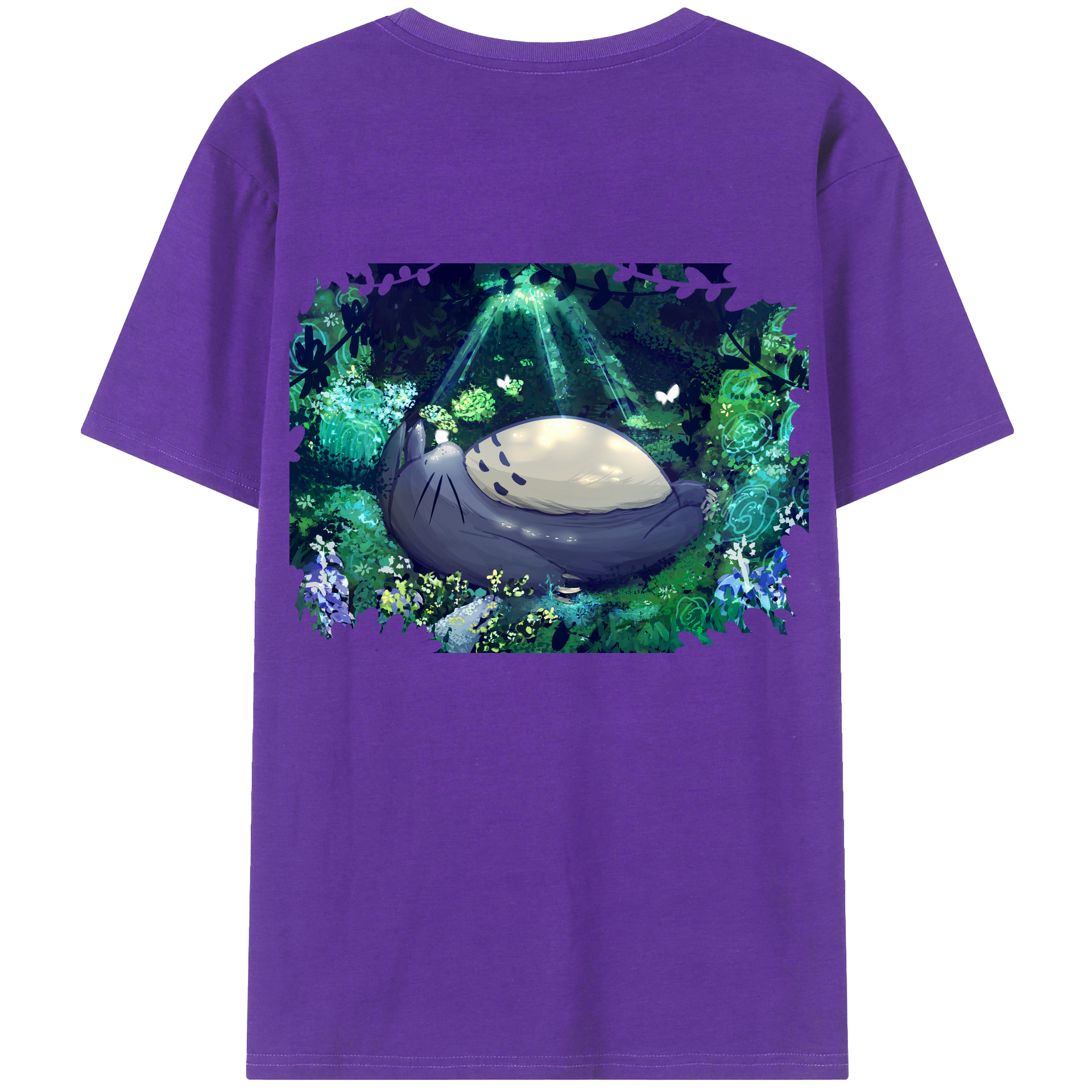 （画像用） となりのトトロ 草壁メイ 草壁サツキ My Neighbor Totoro Satsuki Kusakabe Mei Kusakabe 綿100％ メンズ半袖Tシャツ（バックプリント） 通気性