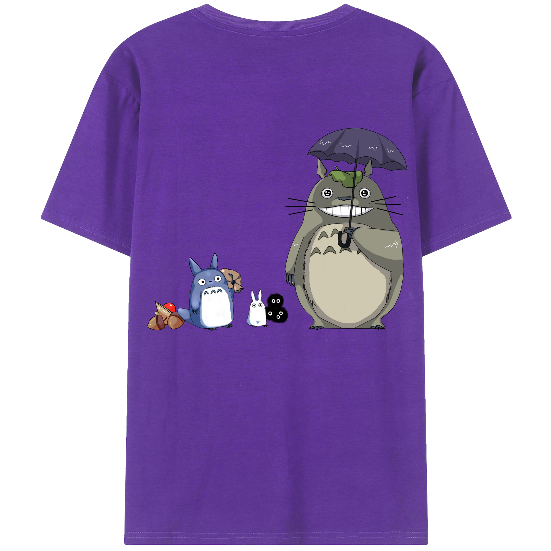 （画像用） となりのトトロ 草壁メイ 草壁サツキ My Neighbor Totoro Satsuki Kusakabe Mei Kusakabe 綿100％ メンズ半袖Tシャツ（バックプリント） 通気性