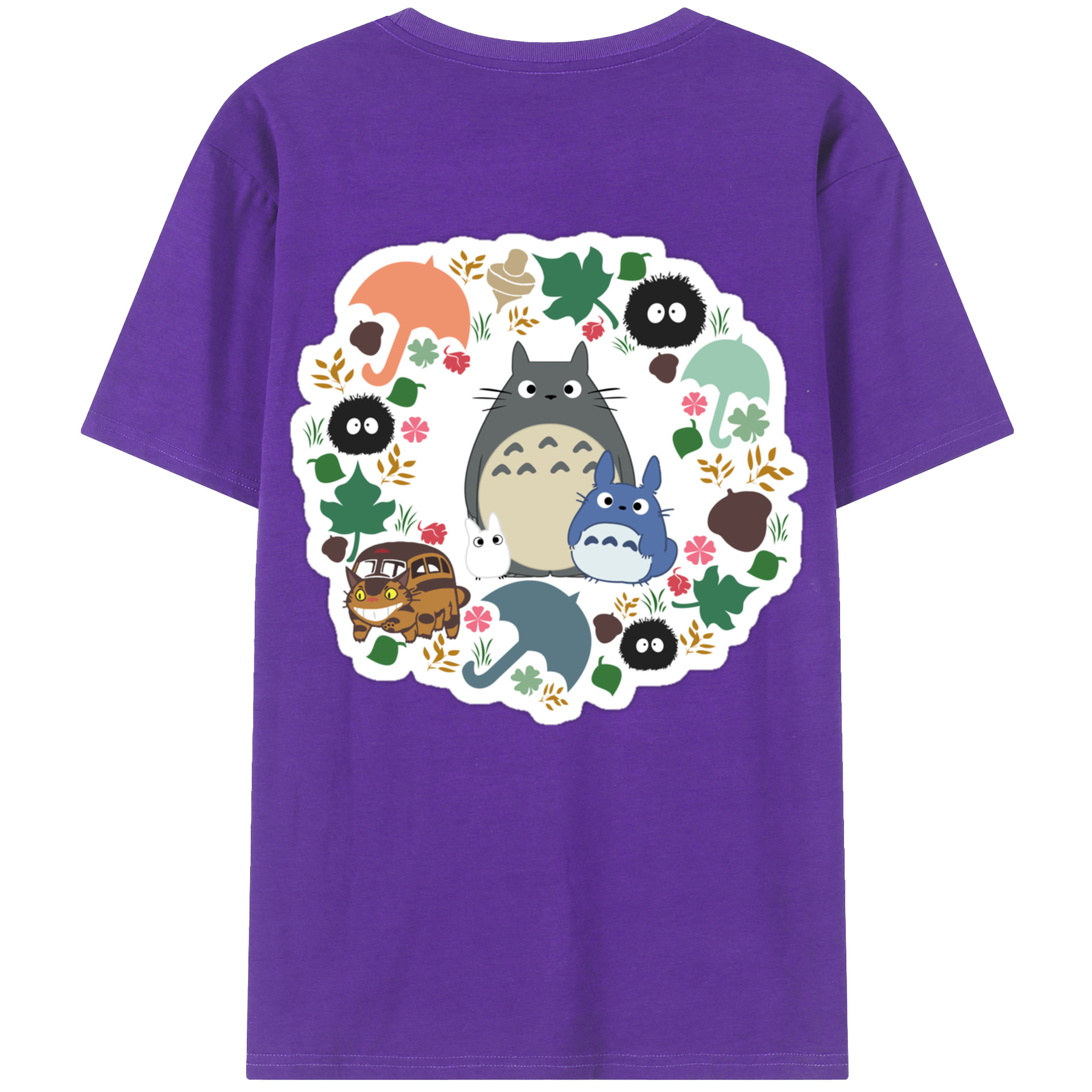 （画像用） となりのトトロ 草壁メイ 草壁サツキ My Neighbor Totoro Satsuki Kusakabe Mei Kusakabe 綿100％ メンズ半袖Tシャツ（バックプリント） 通気性