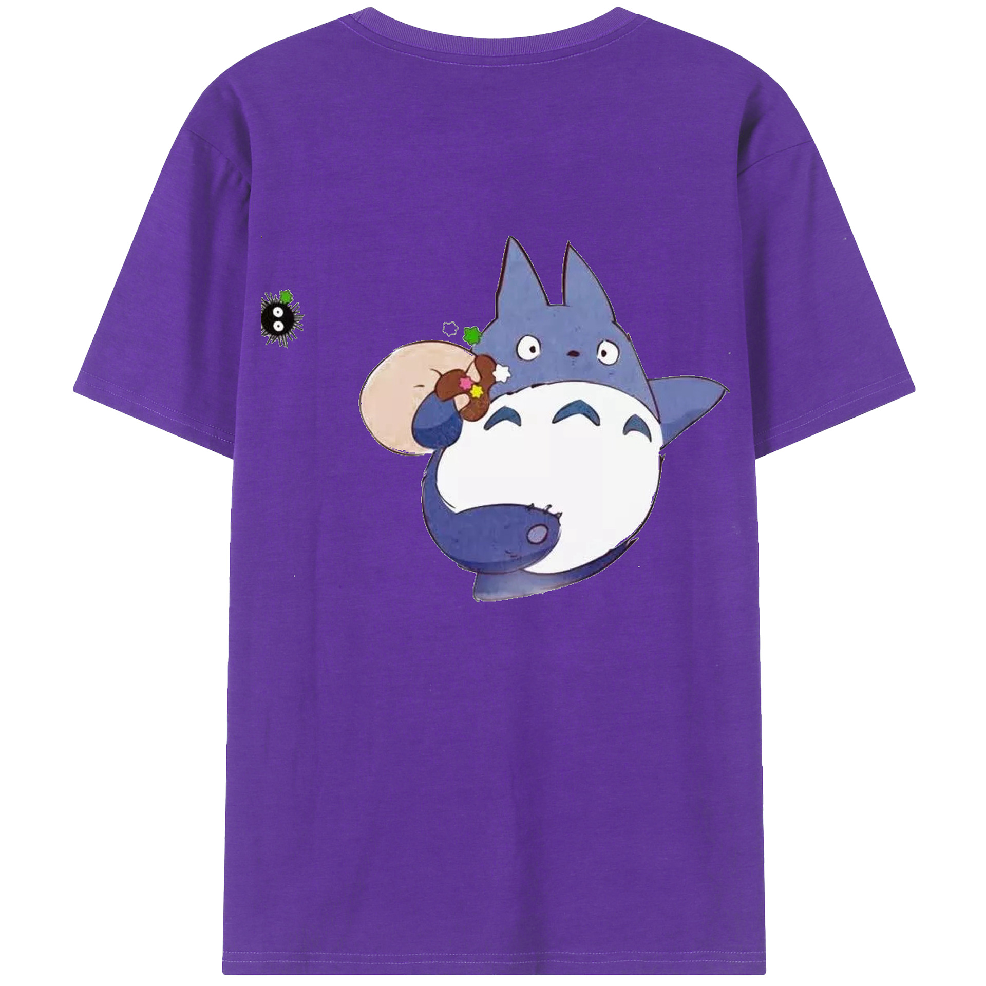 （画像用） となりのトトロ 草壁メイ 草壁サツキ My Neighbor Totoro Satsuki Kusakabe Mei Kusakabe 綿100％ メンズ半袖Tシャツ（バックプリント） 通気性