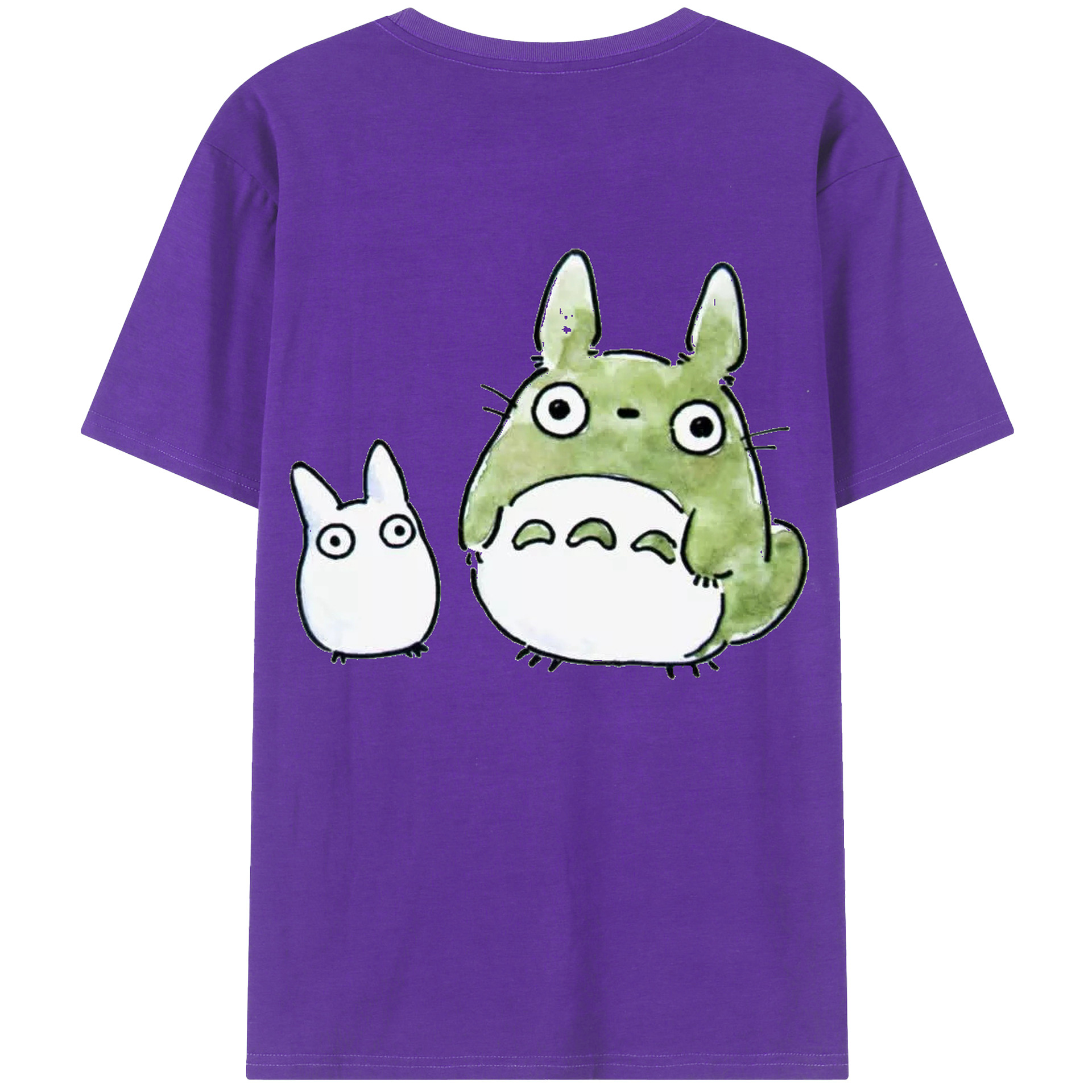 （画像用） となりのトトロ 草壁メイ 草壁サツキ My Neighbor Totoro Satsuki Kusakabe Mei Kusakabe 綿100％ メンズ半袖Tシャツ（バックプリント） 通気性