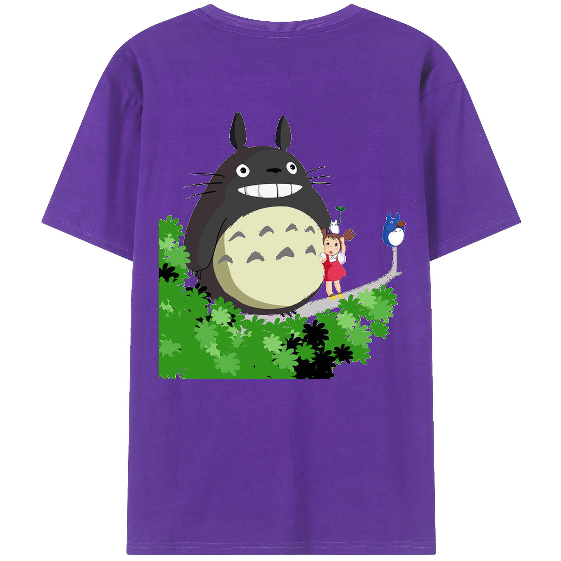 （画像用） となりのトトロ 草壁メイ 草壁サツキ My Neighbor Totoro Satsuki Kusakabe Mei Kusakabe 綿100％ メンズ半袖Tシャツ（バックプリント） 通気性