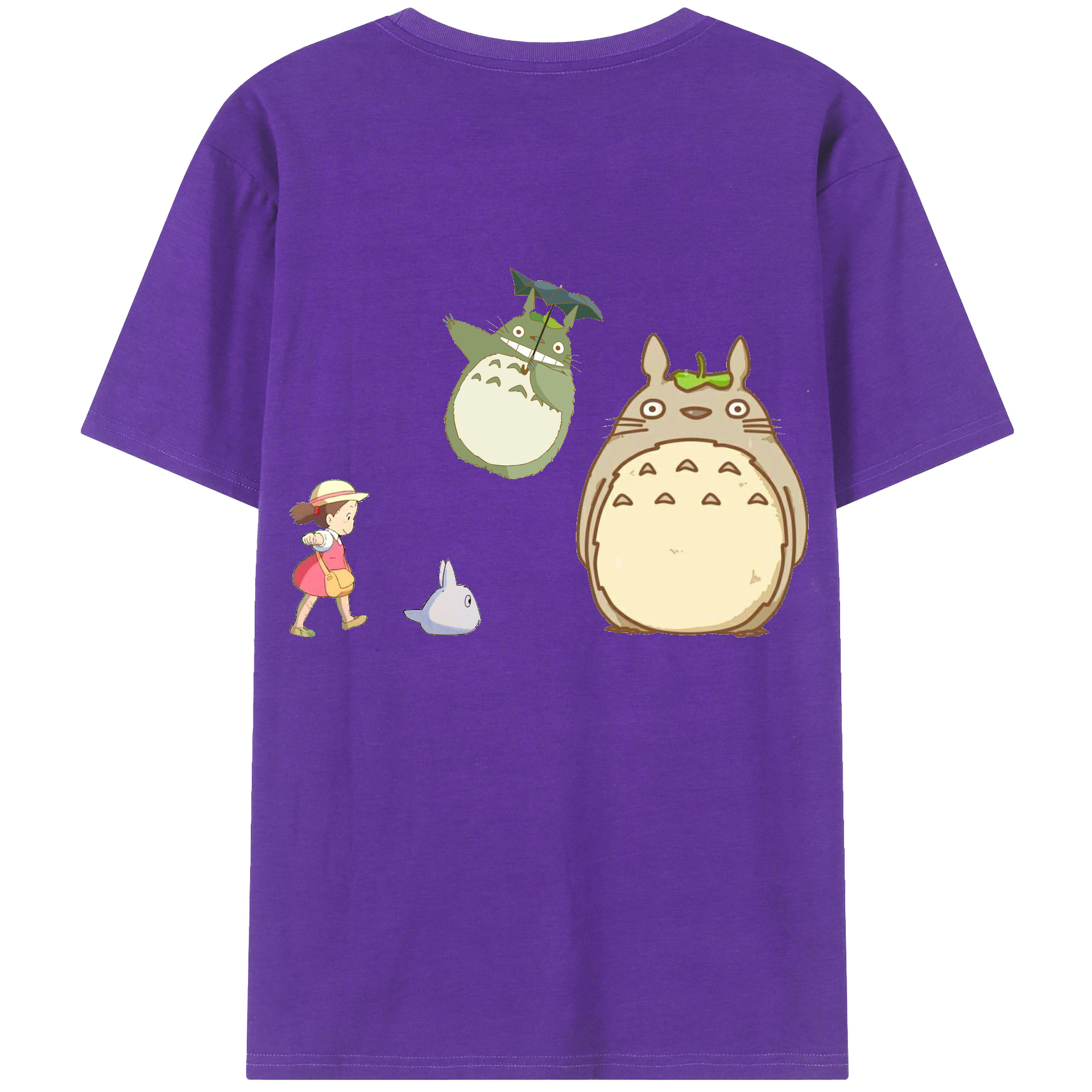（画像用） となりのトトロ 草壁メイ 草壁サツキ My Neighbor Totoro Satsuki Kusakabe Mei Kusakabe 綿100％ メンズ半袖Tシャツ（バックプリント） 通気性
