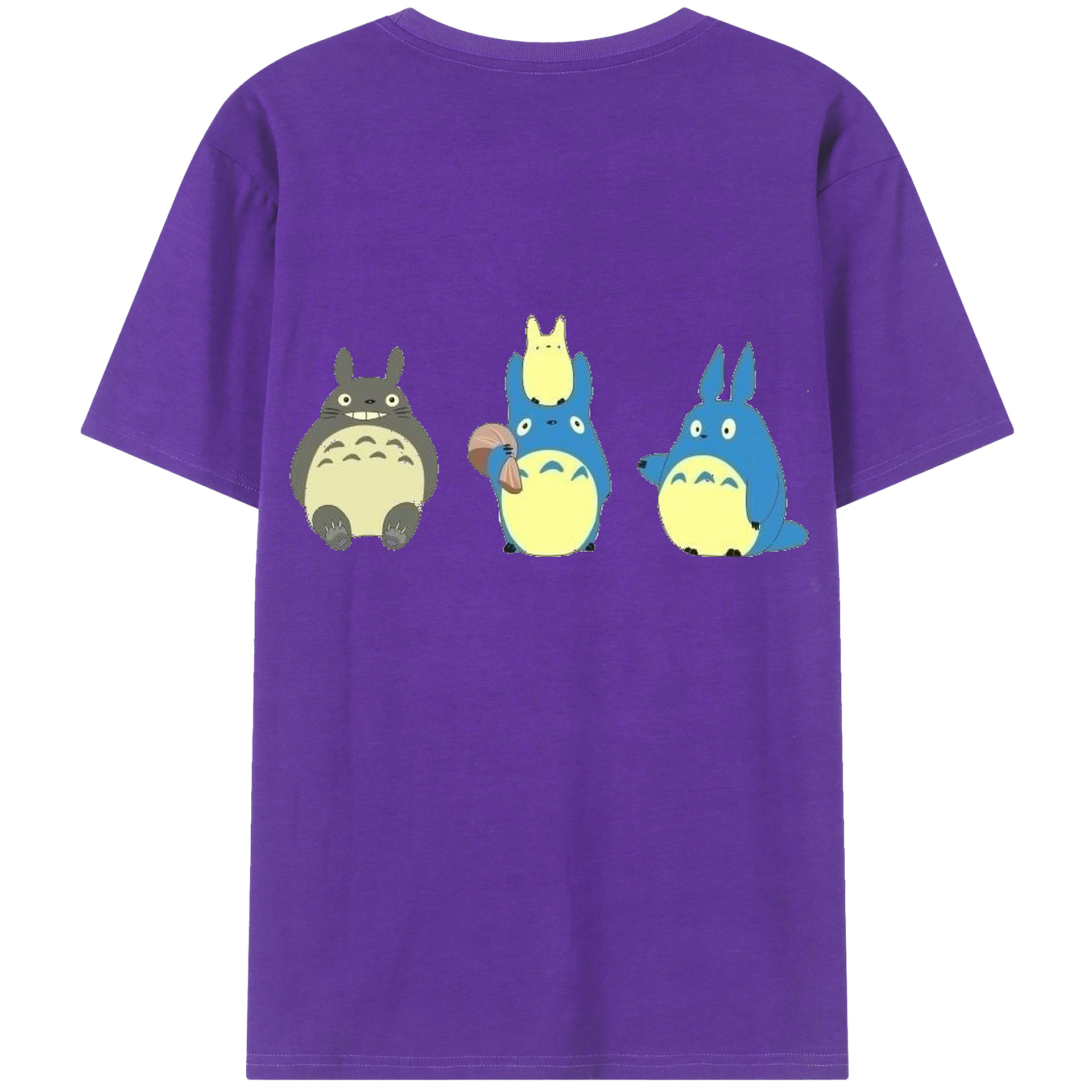 （画像用） となりのトトロ 草壁メイ 草壁サツキ My Neighbor Totoro Satsuki Kusakabe Mei Kusakabe 綿100％ メンズ半袖Tシャツ（バックプリント） 通気性