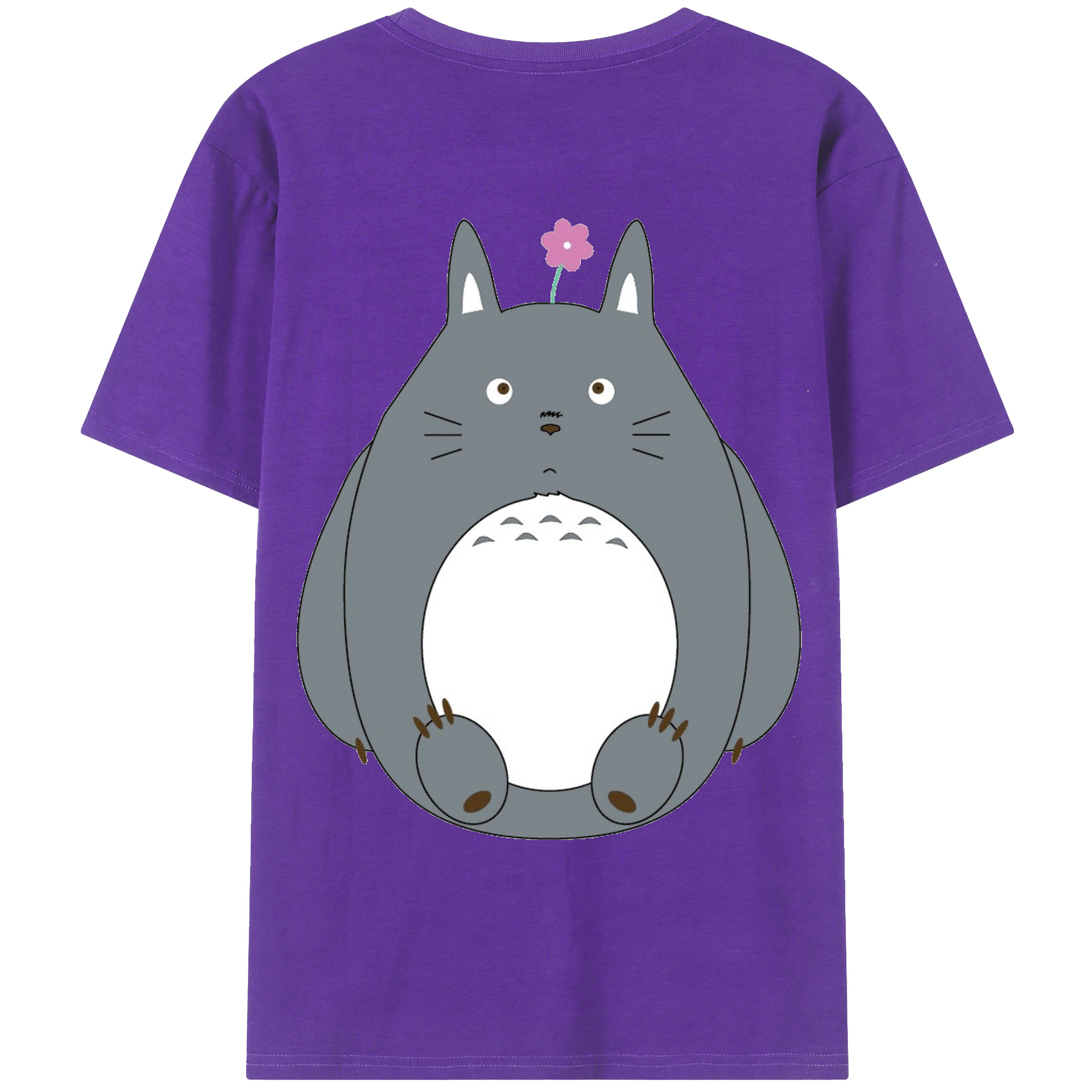 （画像用） となりのトトロ 草壁メイ 草壁サツキ My Neighbor Totoro Satsuki Kusakabe Mei Kusakabe 綿100％ メンズ半袖Tシャツ（バックプリント） 通気性