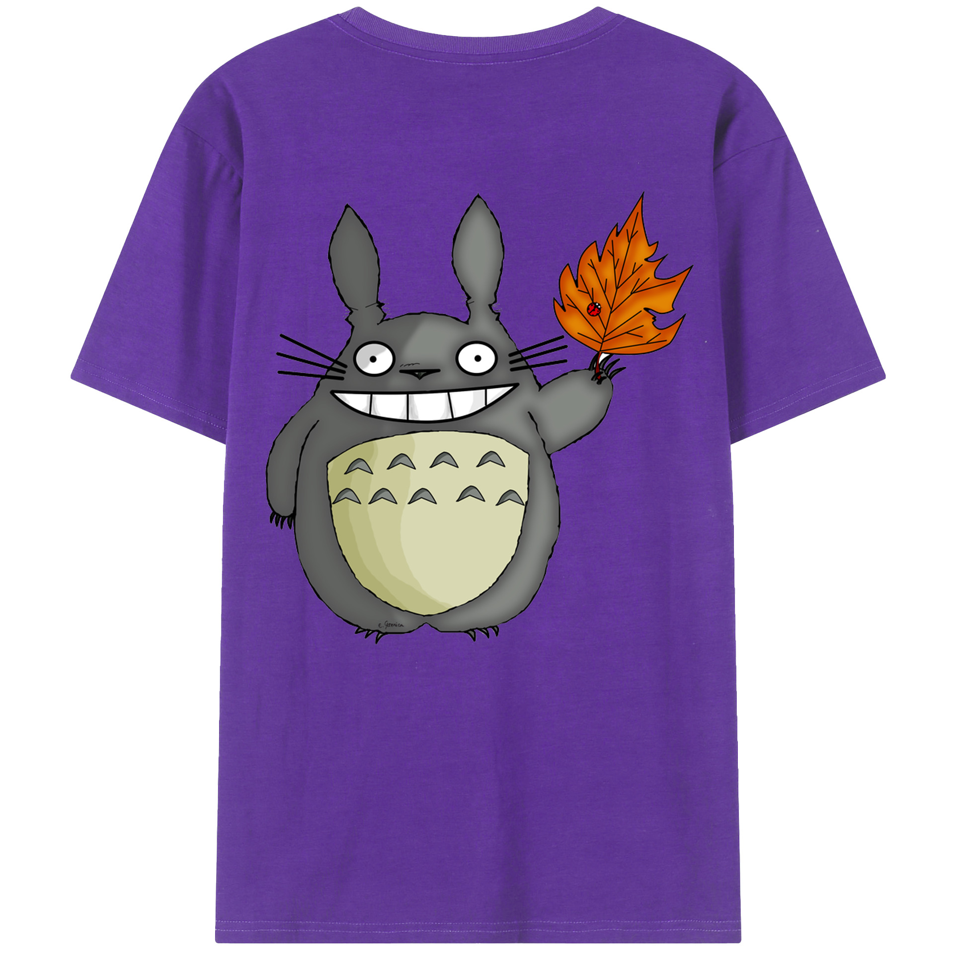 （画像用） となりのトトロ 草壁メイ 草壁サツキ My Neighbor Totoro Satsuki Kusakabe Mei Kusakabe 綿100％ メンズ半袖Tシャツ（バックプリント） 通気性