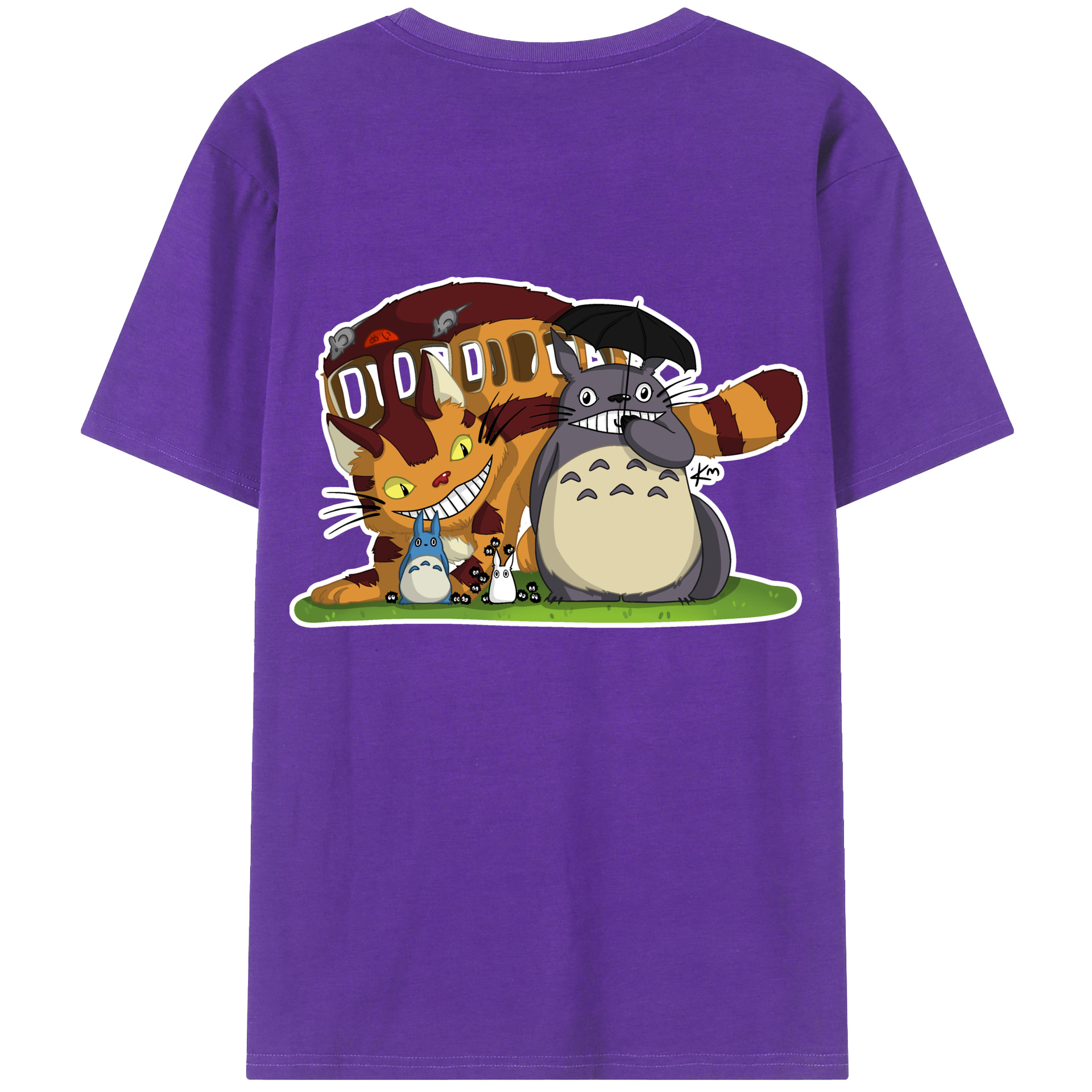 （画像用） となりのトトロ 草壁メイ 草壁サツキ My Neighbor Totoro Satsuki Kusakabe Mei Kusakabe 綿100％ メンズ半袖Tシャツ（バックプリント） 通気性
