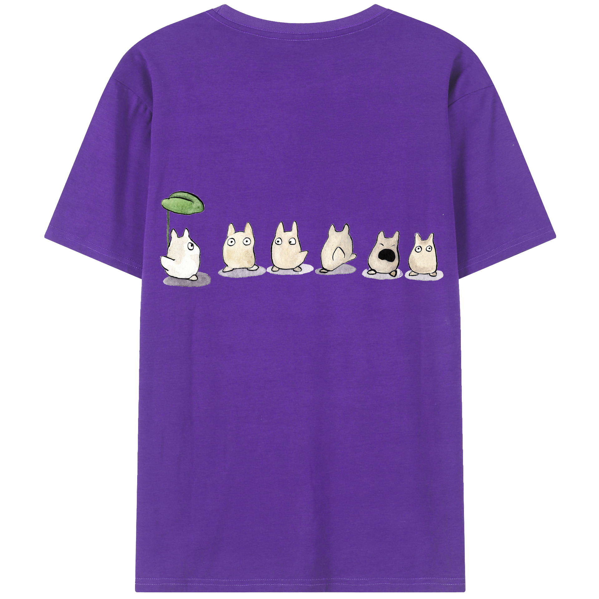 （画像用） となりのトトロ 草壁メイ 草壁サツキ My Neighbor Totoro Satsuki Kusakabe Mei Kusakabe 綿100％ メンズ半袖Tシャツ（バックプリント） 通気性