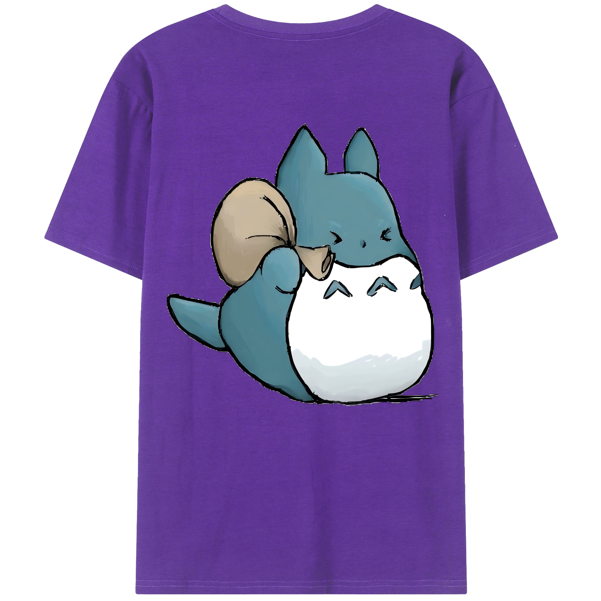 （画像用） となりのトトロ 草壁メイ 草壁サツキ My Neighbor Totoro Satsuki Kusakabe Mei Kusakabe 綿100％ メンズ半袖Tシャツ（バックプリント） 通気性