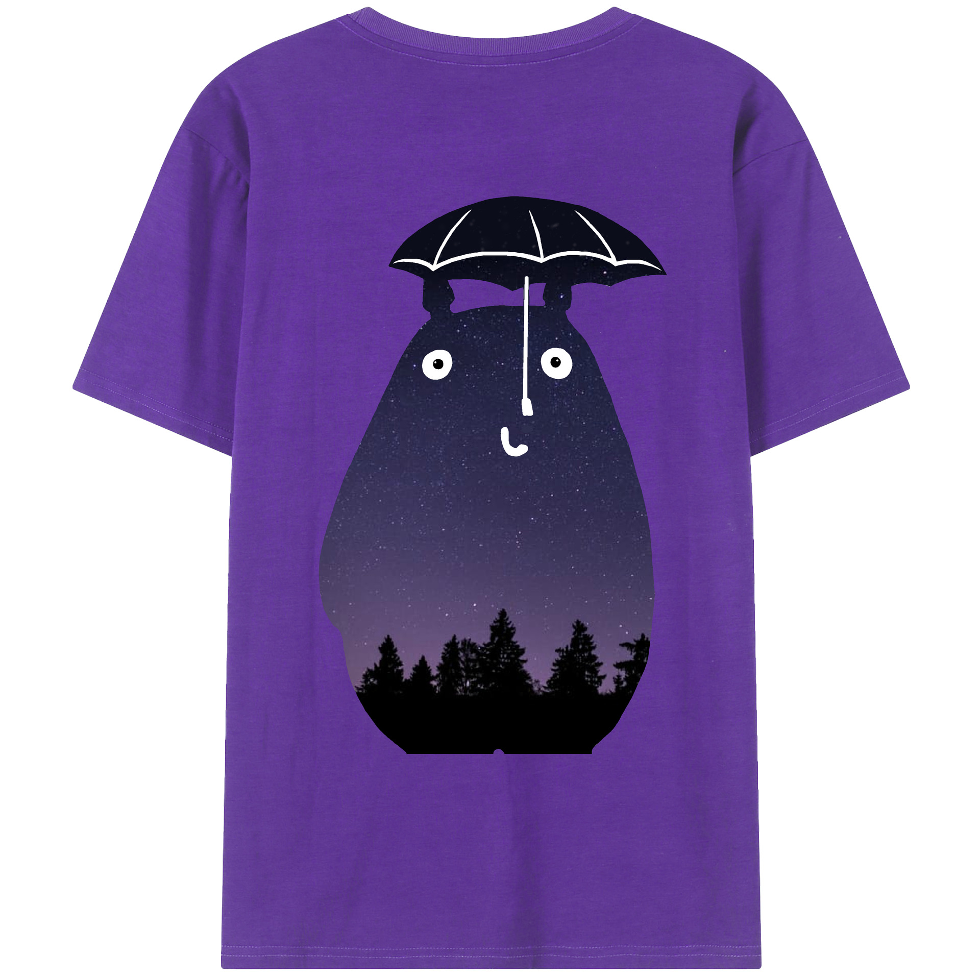 （画像用） となりのトトロ 草壁メイ 草壁サツキ My Neighbor Totoro Satsuki Kusakabe Mei Kusakabe 綿100％ メンズ半袖Tシャツ（バックプリント） 通気性