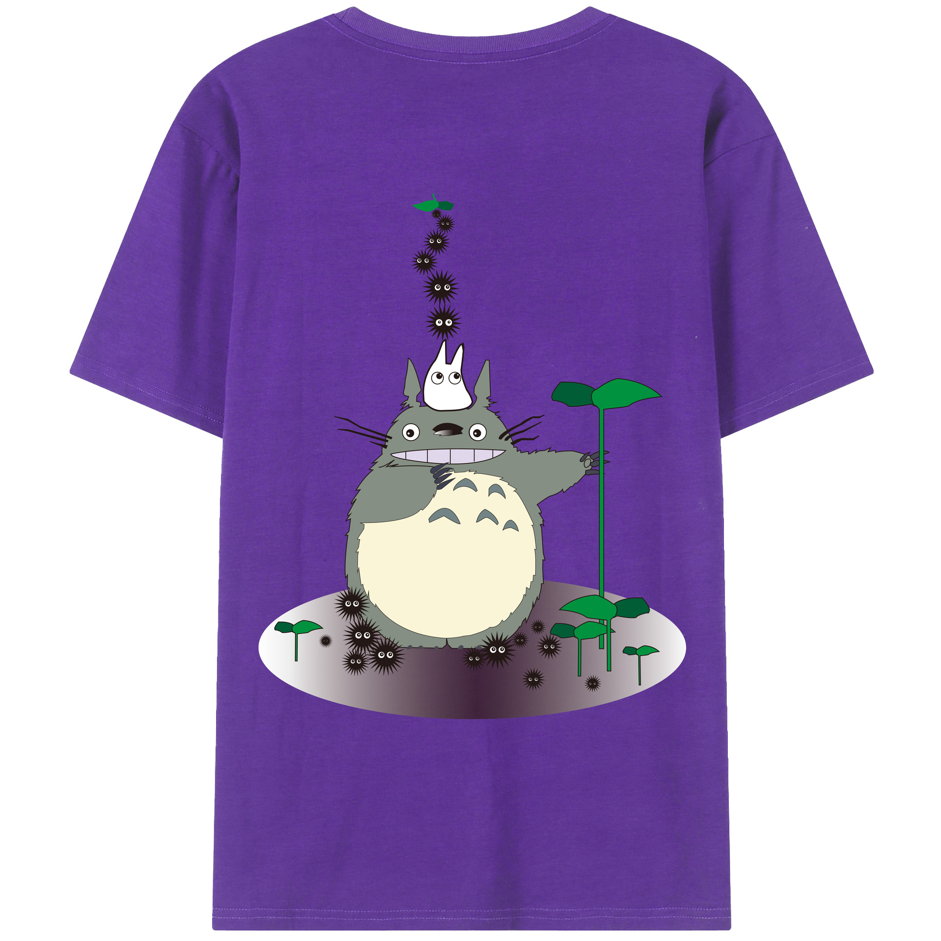 （画像用） となりのトトロ 草壁メイ 草壁サツキ My Neighbor Totoro Satsuki Kusakabe Mei Kusakabe 綿100％ メンズ半袖Tシャツ（バックプリント） 通気性