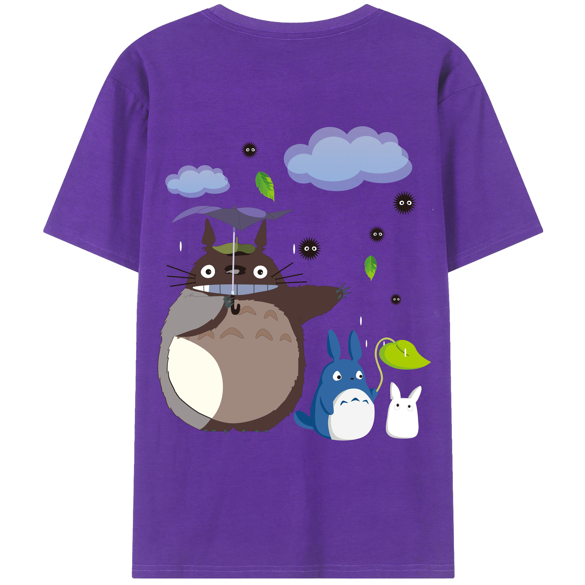 （画像用） となりのトトロ 草壁メイ 草壁サツキ My Neighbor Totoro Satsuki Kusakabe Mei Kusakabe 綿100％ メンズ半袖Tシャツ（バックプリント） 通気性