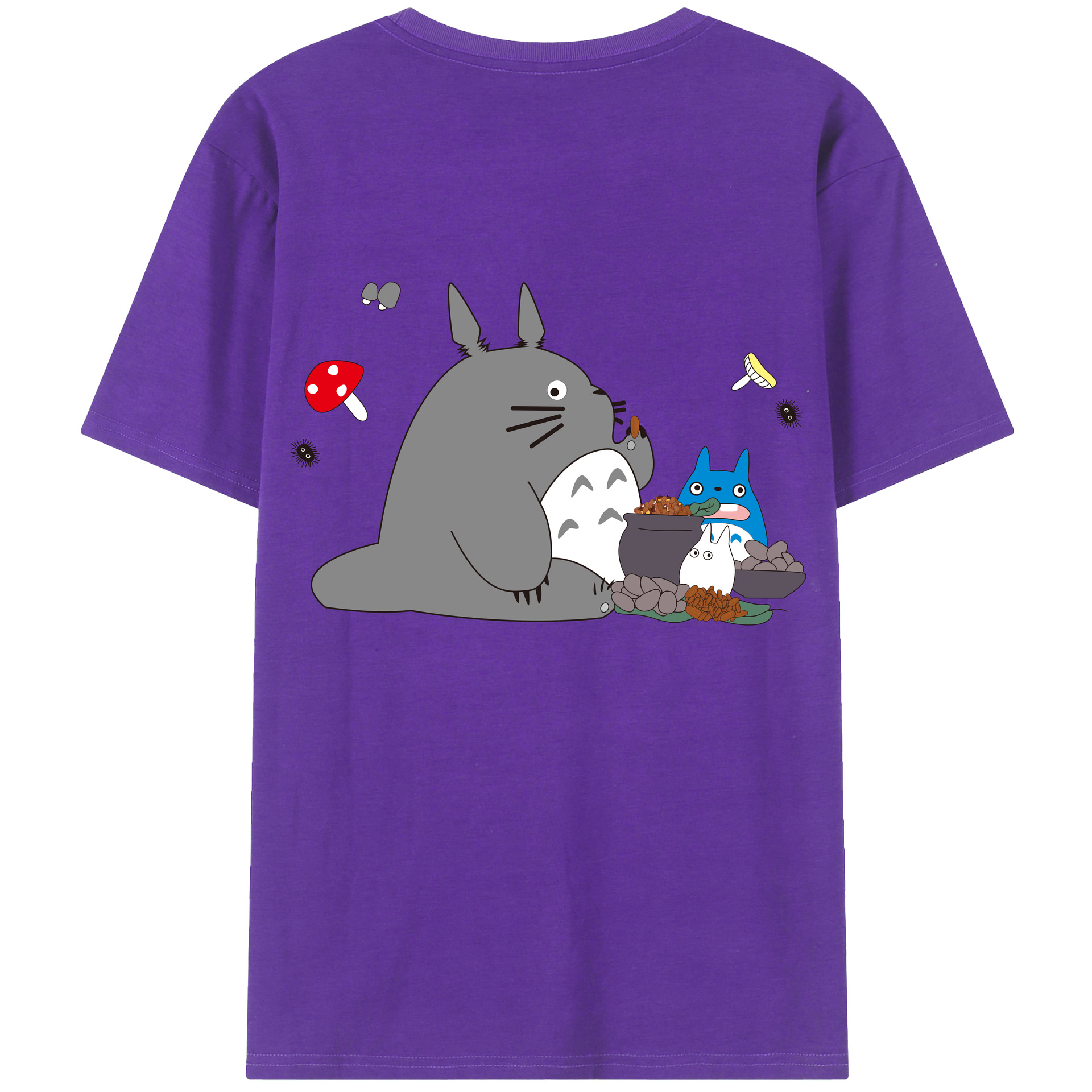 （画像用） となりのトトロ 草壁メイ 草壁サツキ My Neighbor Totoro Satsuki Kusakabe Mei Kusakabe 綿100％ メンズ半袖Tシャツ（バックプリント） 通気性