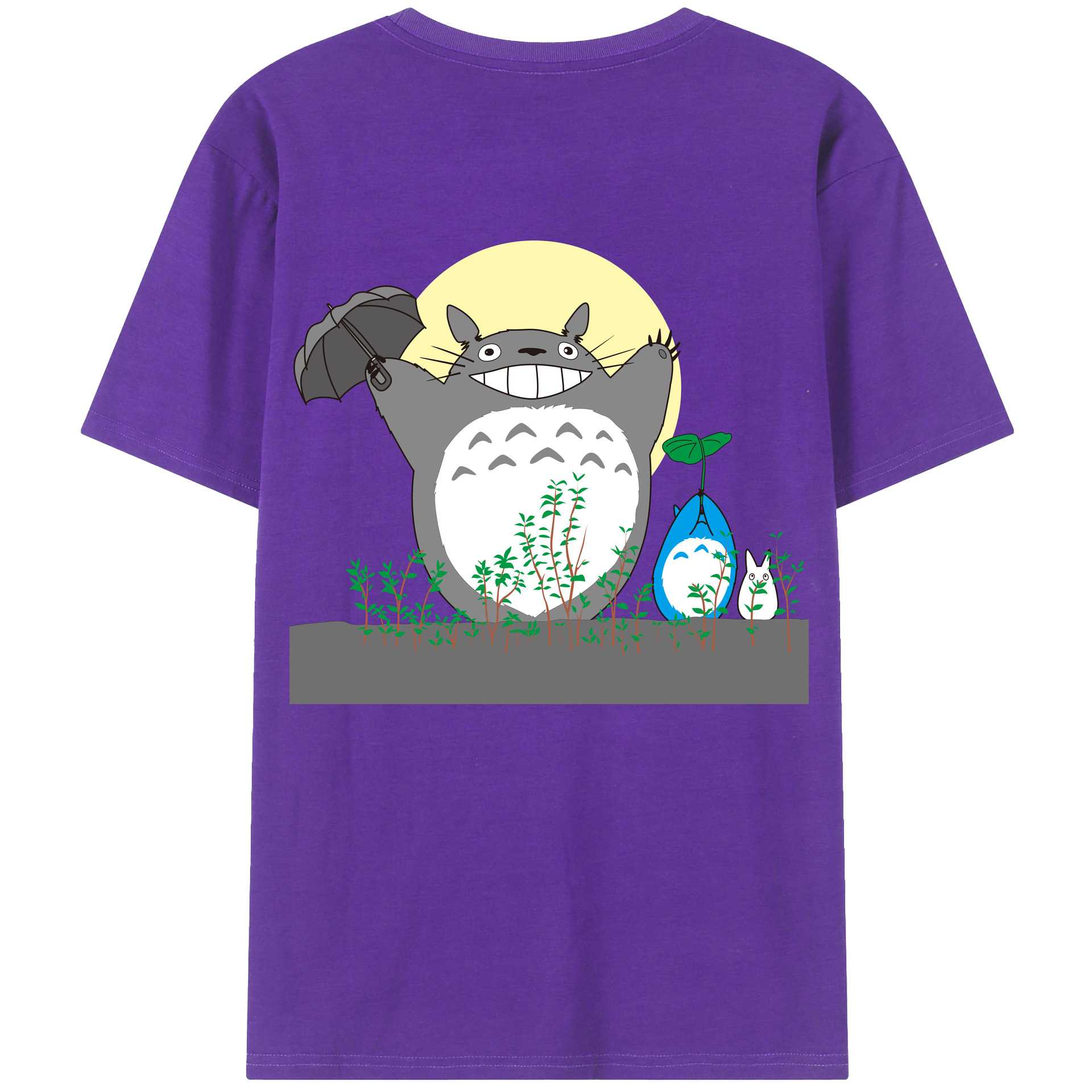 （画像用） となりのトトロ 草壁メイ 草壁サツキ My Neighbor Totoro Satsuki Kusakabe Mei Kusakabe 綿100％ メンズ半袖Tシャツ（バックプリント） 通気性
