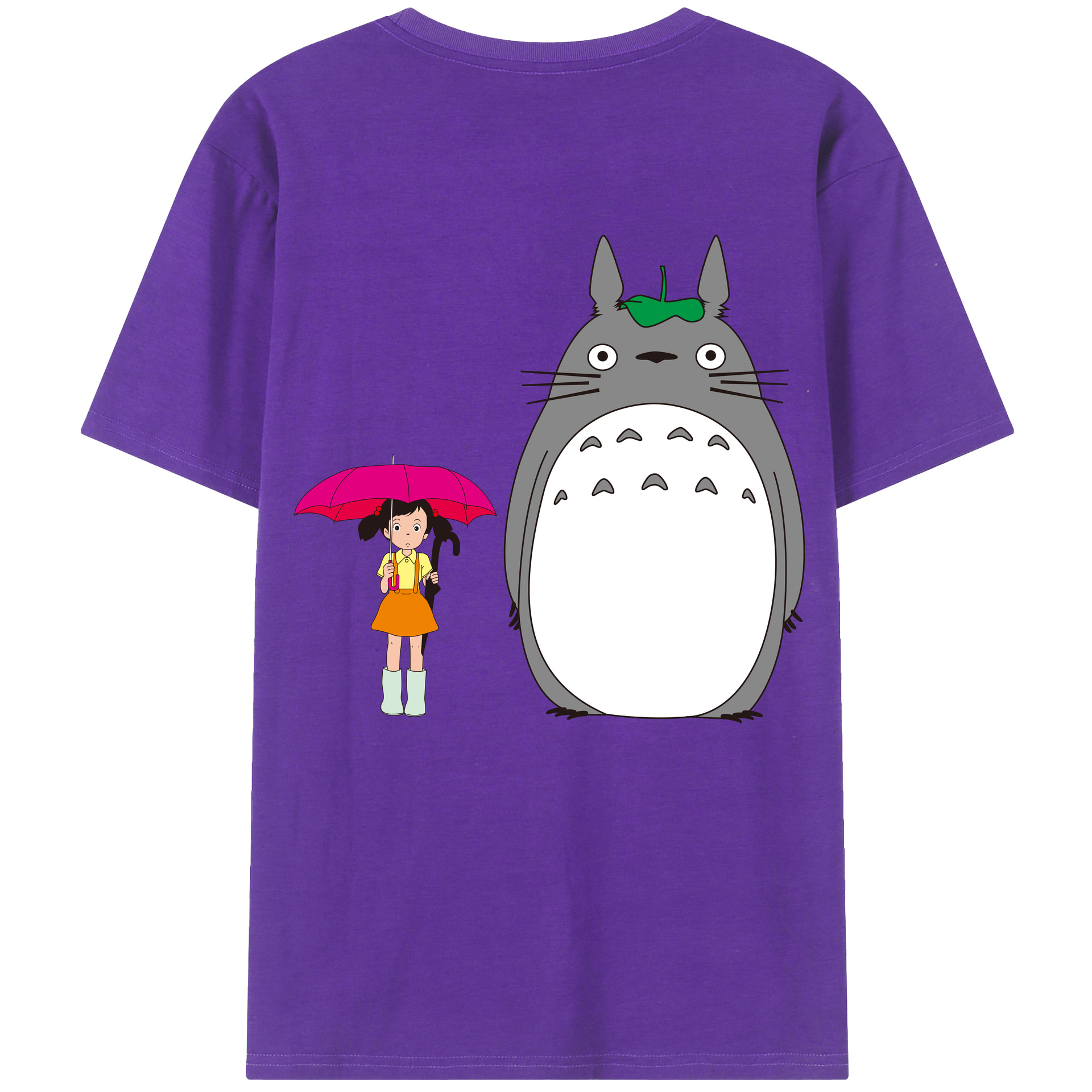 （画像用） となりのトトロ 草壁メイ 草壁サツキ My Neighbor Totoro Satsuki Kusakabe Mei Kusakabe 綿100％ メンズ半袖Tシャツ（バックプリント） 通気性