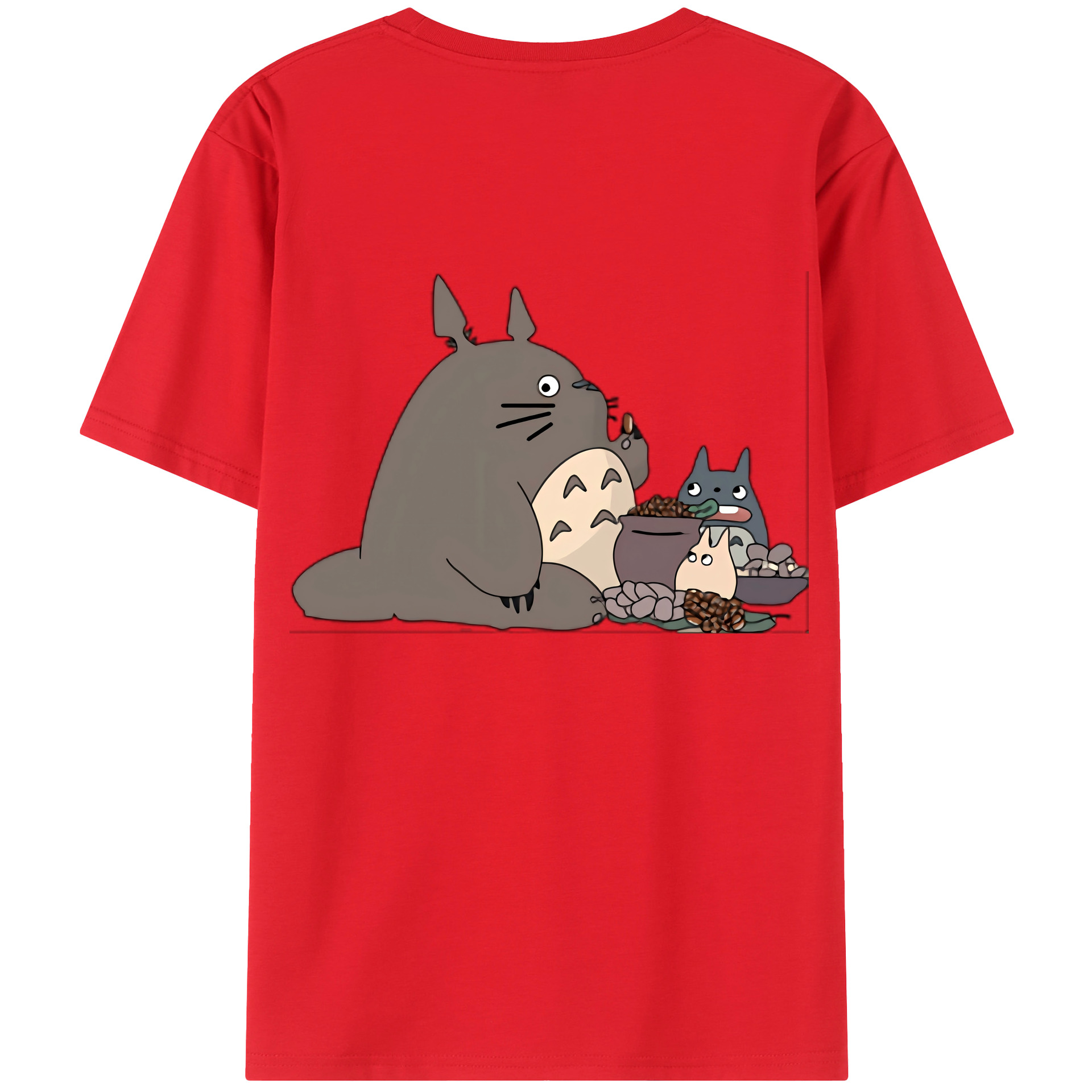 （画像用） となりのトトロ 草壁メイ 草壁サツキ My Neighbor Totoro Satsuki Kusakabe Mei Kusakabe 綿100％ メンズ半袖Tシャツ（バックプリント） 通気性