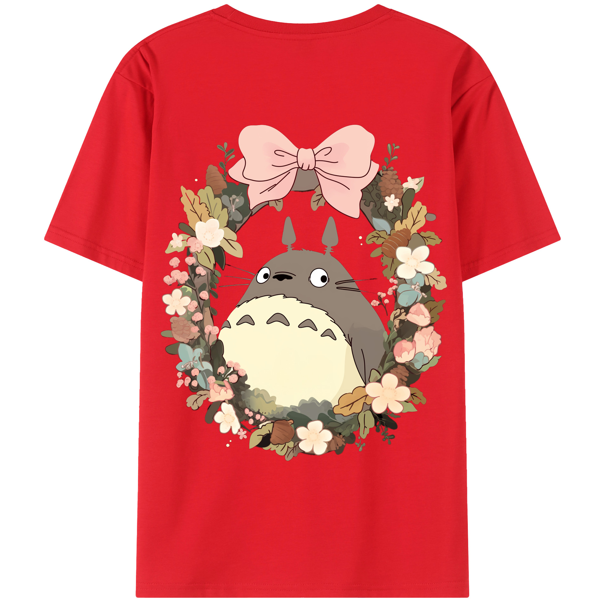 （画像用） となりのトトロ 草壁メイ 草壁サツキ My Neighbor Totoro Satsuki Kusakabe Mei Kusakabe 綿100％ メンズ半袖Tシャツ（バックプリント） 通気性