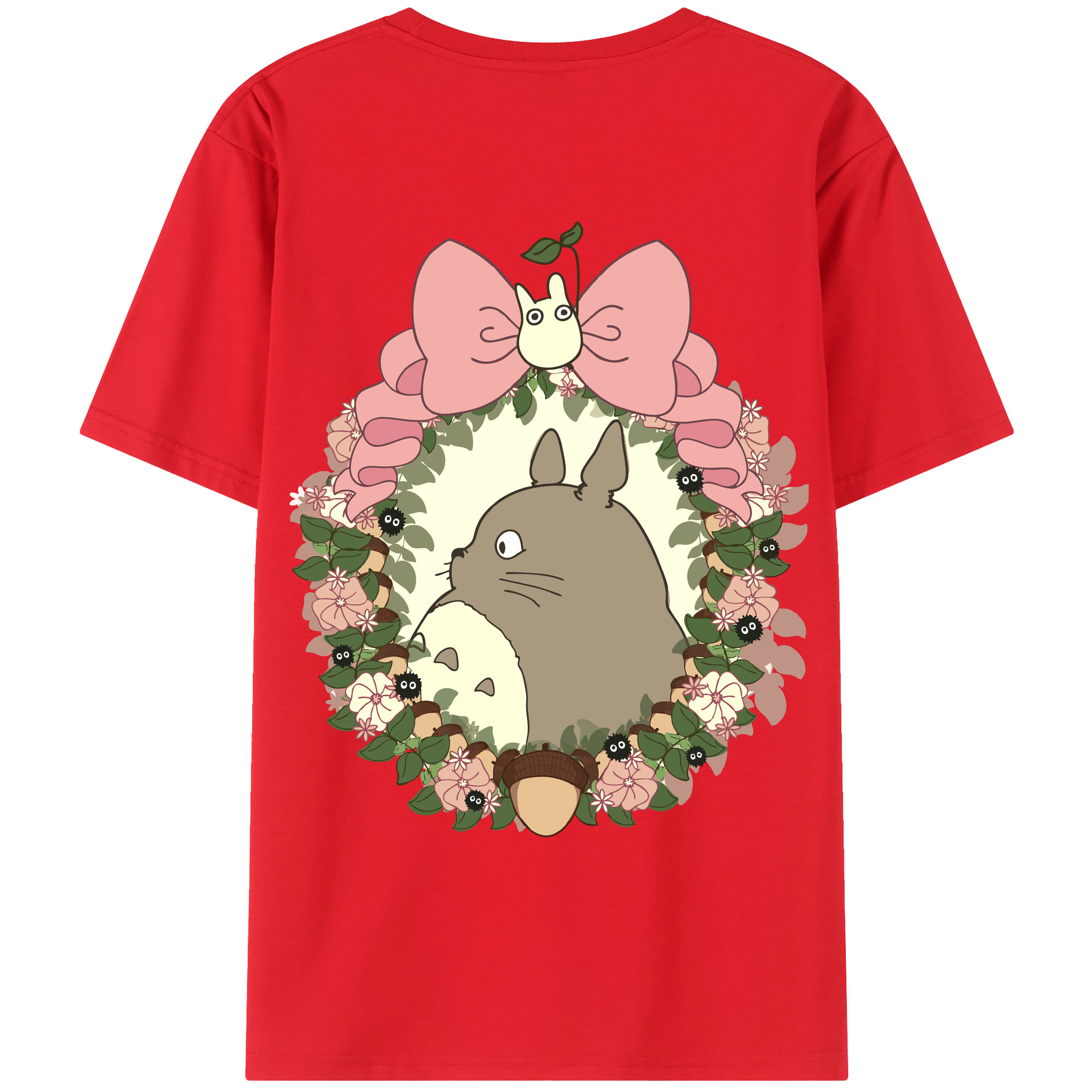（画像用） となりのトトロ 草壁メイ 草壁サツキ My Neighbor Totoro Satsuki Kusakabe Mei Kusakabe 綿100％ メンズ半袖Tシャツ（バックプリント） 通気性