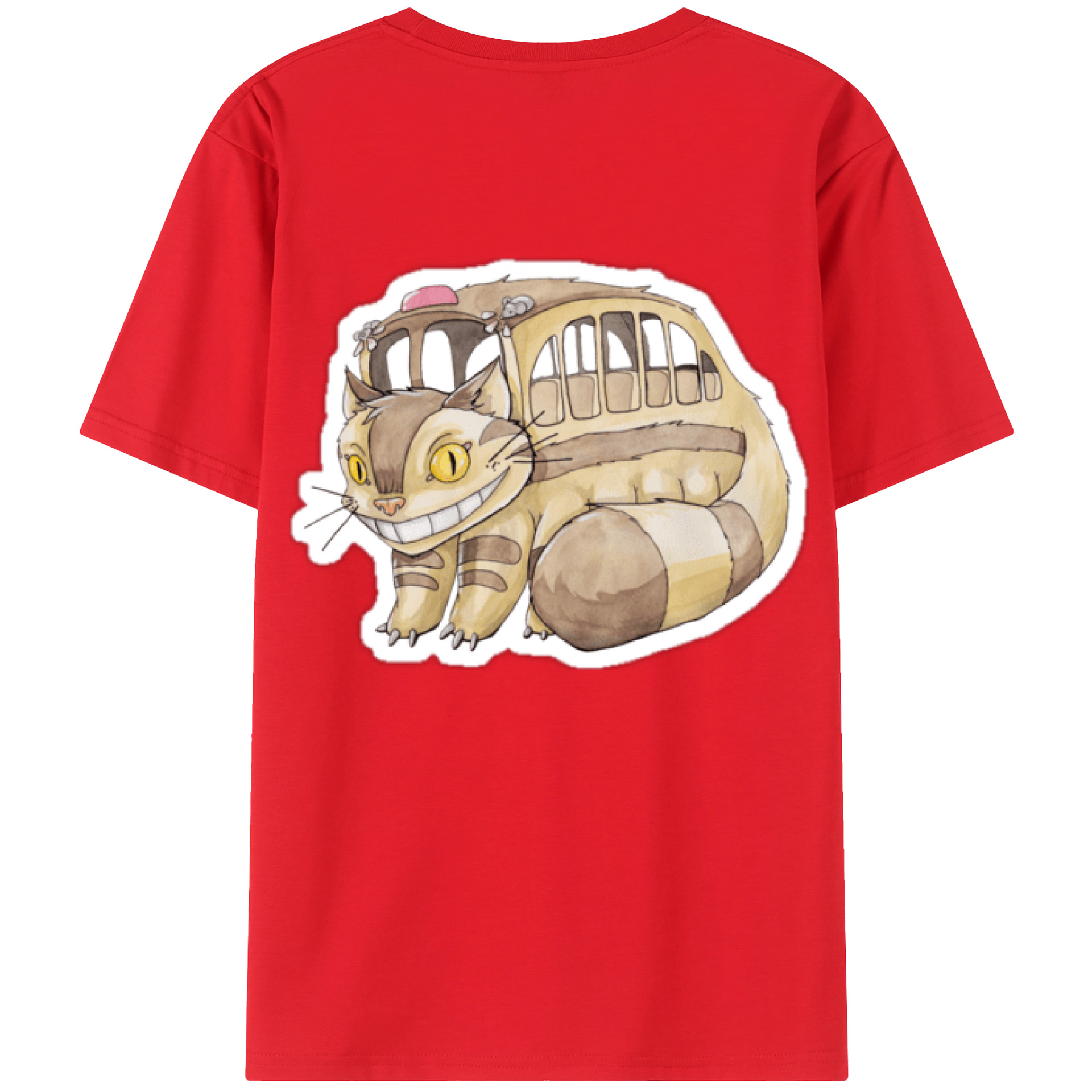 （画像用） となりのトトロ 草壁メイ 草壁サツキ My Neighbor Totoro Satsuki Kusakabe Mei Kusakabe 綿100％ メンズ半袖Tシャツ（バックプリント） 通気性