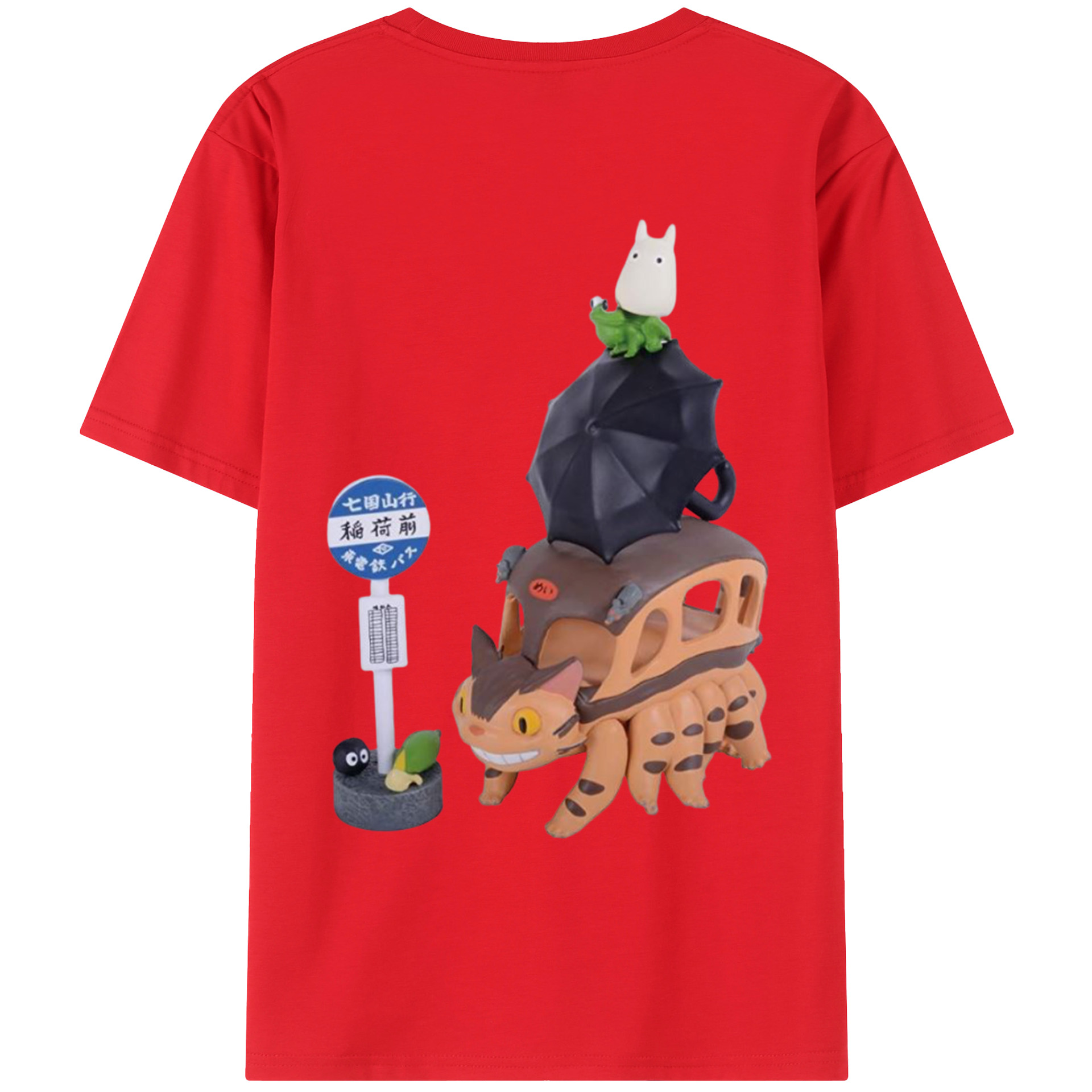（画像用） となりのトトロ 草壁メイ 草壁サツキ My Neighbor Totoro Satsuki Kusakabe Mei Kusakabe 綿100％ メンズ半袖Tシャツ（バックプリント） 通気性