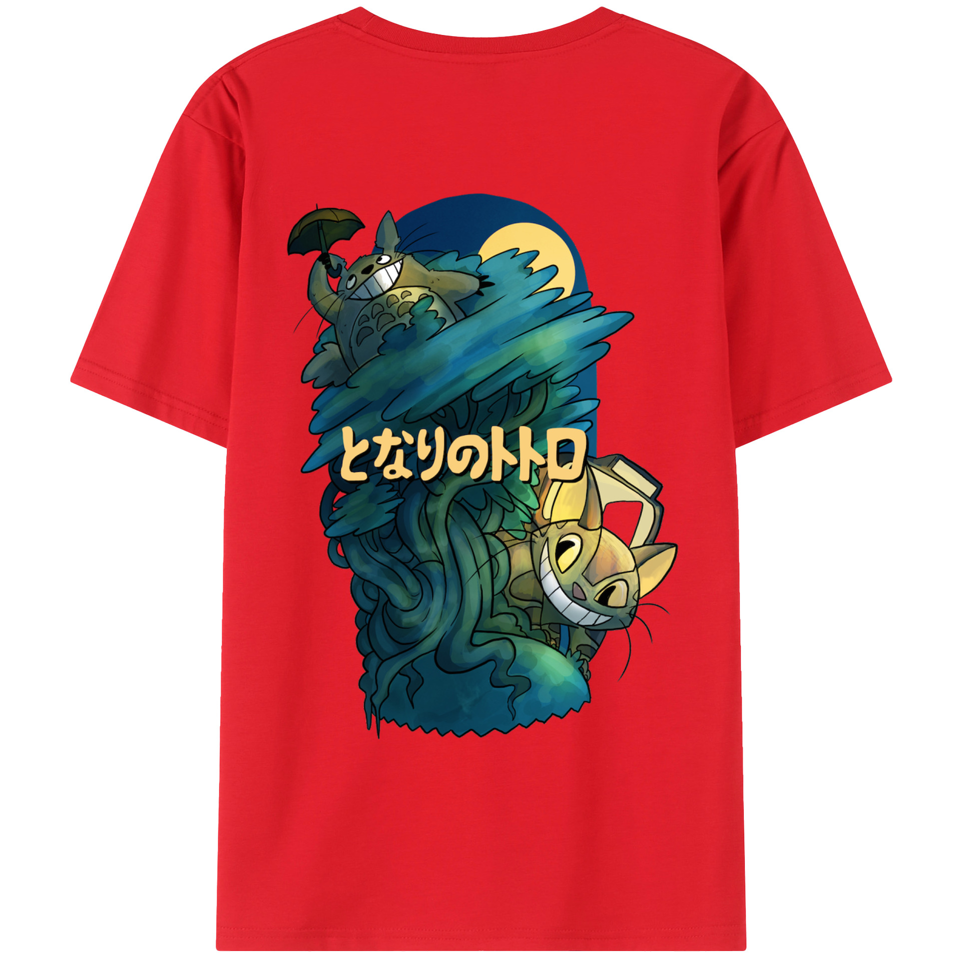（画像用） となりのトトロ 草壁メイ 草壁サツキ My Neighbor Totoro Satsuki Kusakabe Mei Kusakabe 綿100％ メンズ半袖Tシャツ（バックプリント） 通気性
