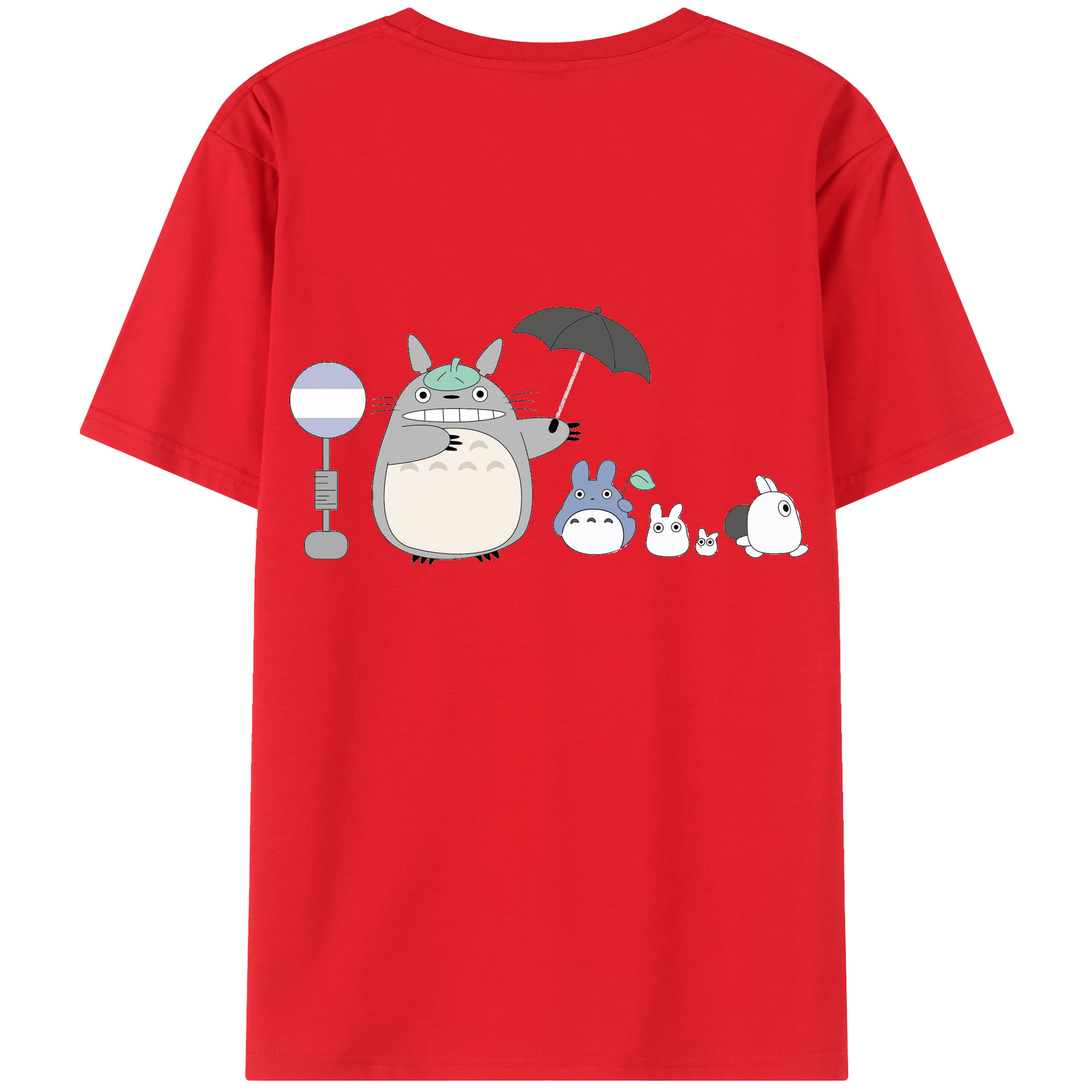 （画像用） となりのトトロ 草壁メイ 草壁サツキ My Neighbor Totoro Satsuki Kusakabe Mei Kusakabe 綿100％ メンズ半袖Tシャツ（バックプリント） 通気性