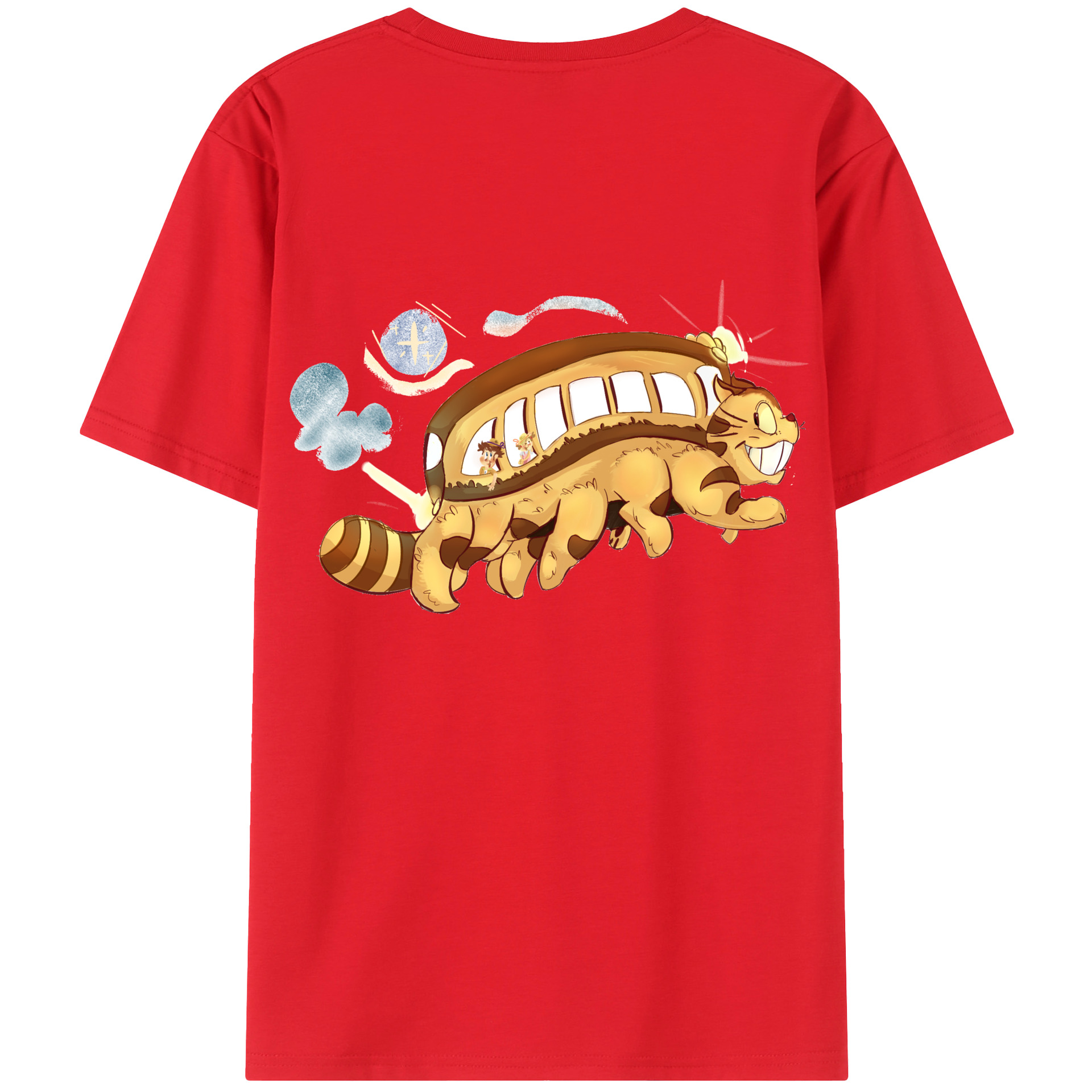 （画像用） となりのトトロ 草壁メイ 草壁サツキ My Neighbor Totoro Satsuki Kusakabe Mei Kusakabe 綿100％ メンズ半袖Tシャツ（バックプリント） 通気性