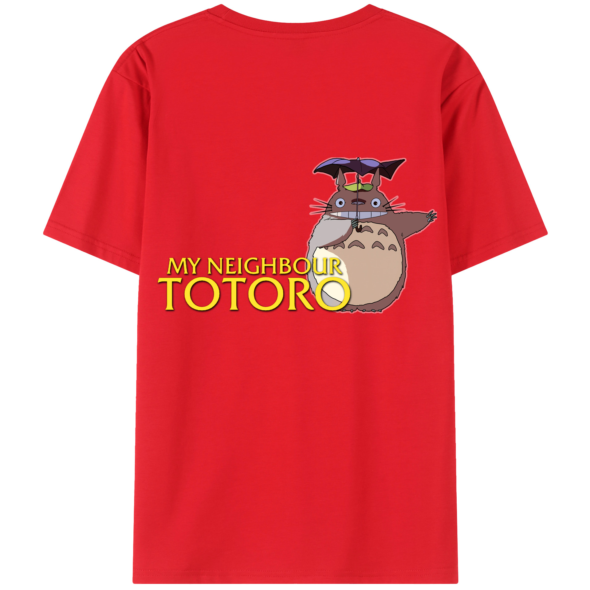 （画像用） となりのトトロ 草壁メイ 草壁サツキ My Neighbor Totoro Satsuki Kusakabe Mei Kusakabe 綿100％ メンズ半袖Tシャツ（バックプリント） 通気性