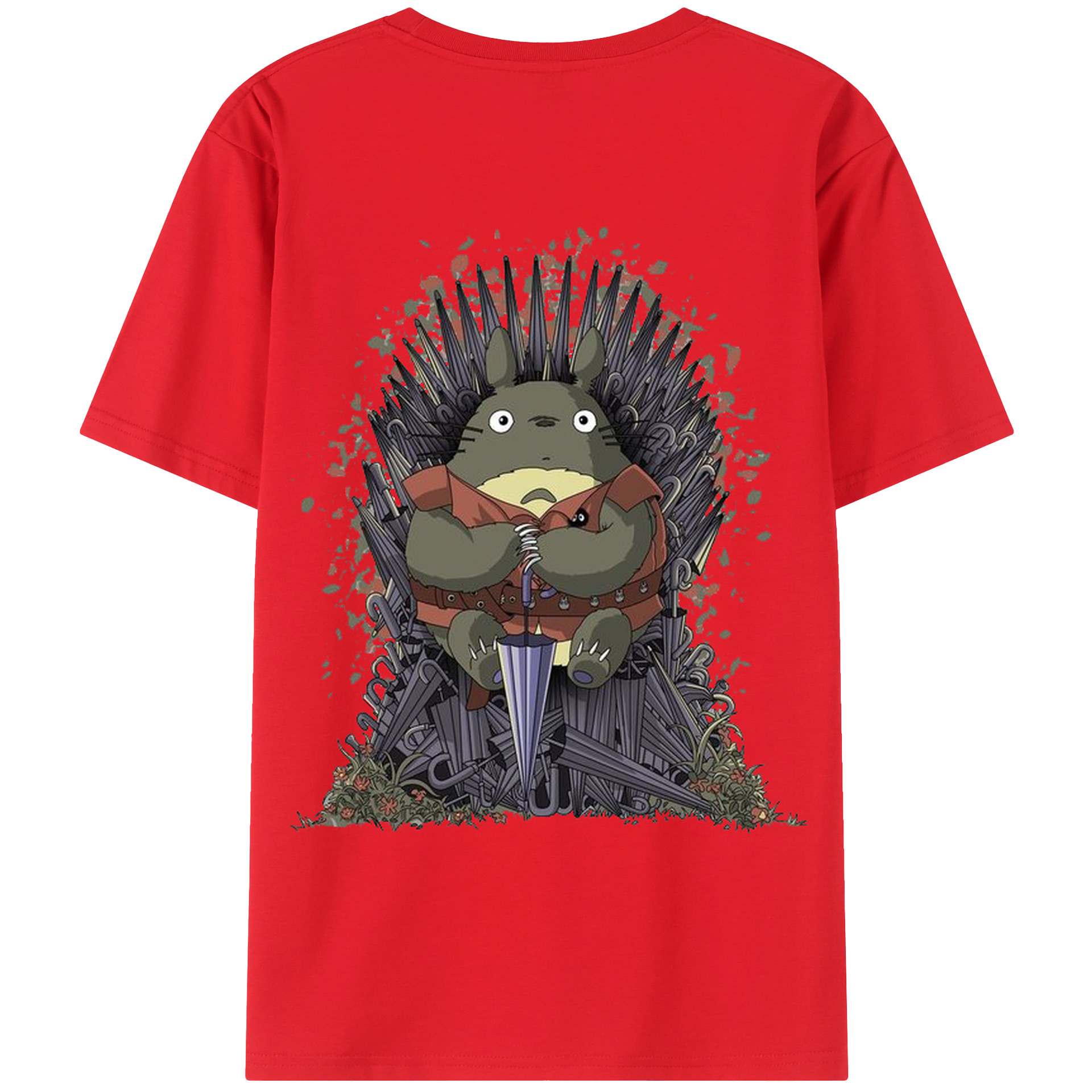 （画像用） となりのトトロ 草壁メイ 草壁サツキ My Neighbor Totoro Satsuki Kusakabe Mei Kusakabe 綿100％ メンズ半袖Tシャツ（バックプリント） 通気性