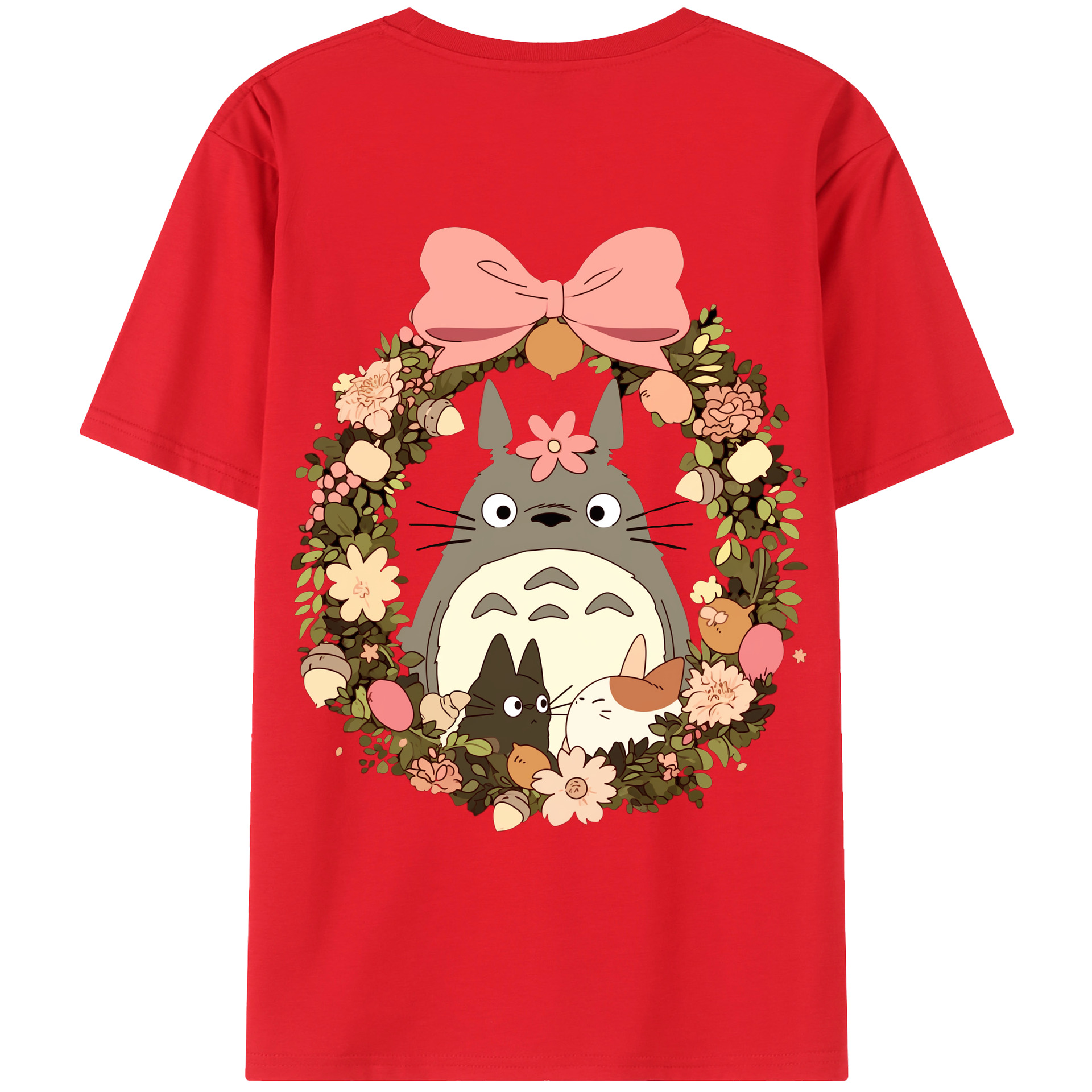 （画像用） となりのトトロ 草壁メイ 草壁サツキ My Neighbor Totoro Satsuki Kusakabe Mei Kusakabe 綿100％ メンズ半袖Tシャツ（バックプリント） 通気性