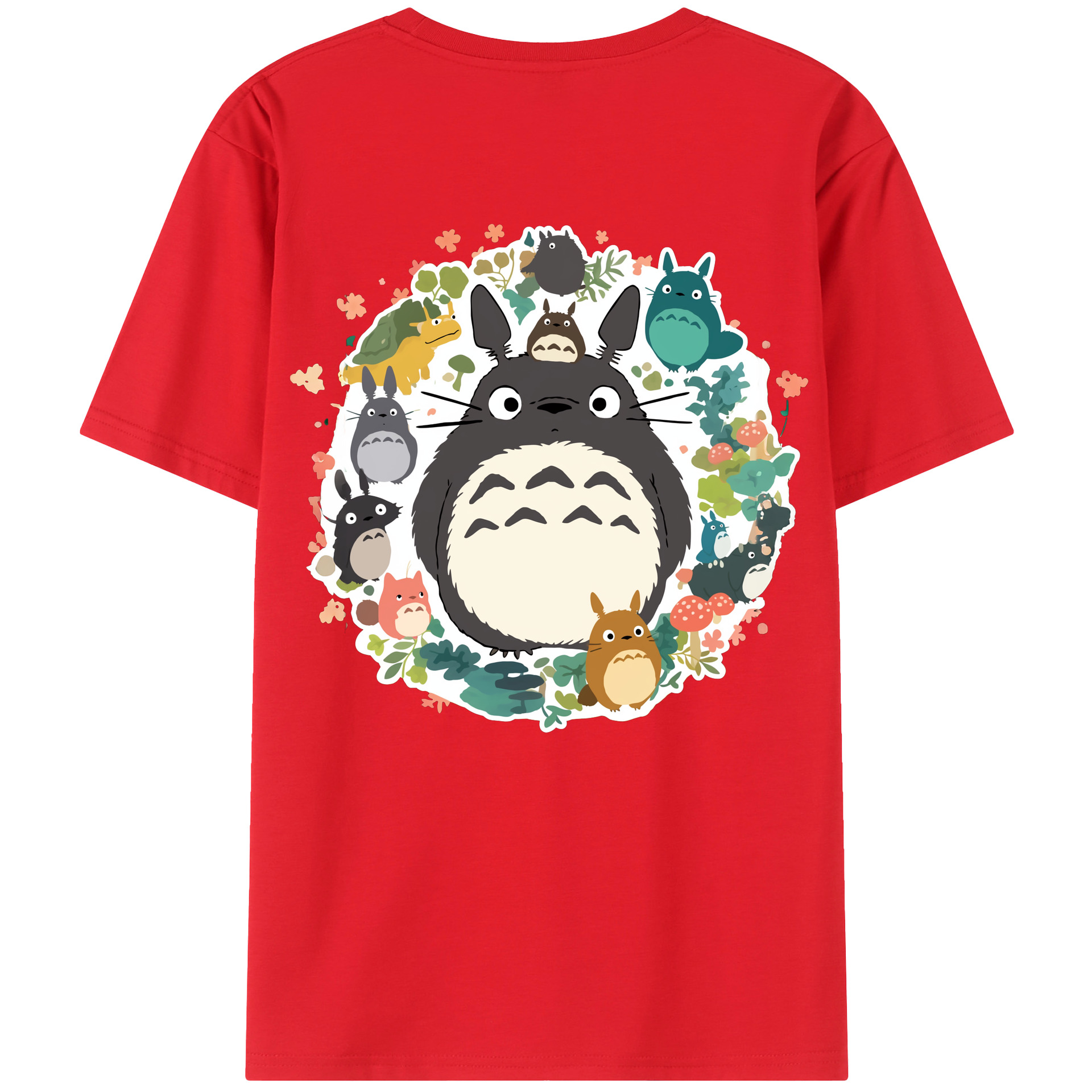 （画像用） となりのトトロ 草壁メイ 草壁サツキ My Neighbor Totoro Satsuki Kusakabe Mei Kusakabe 綿100％ メンズ半袖Tシャツ（バックプリント） 通気性