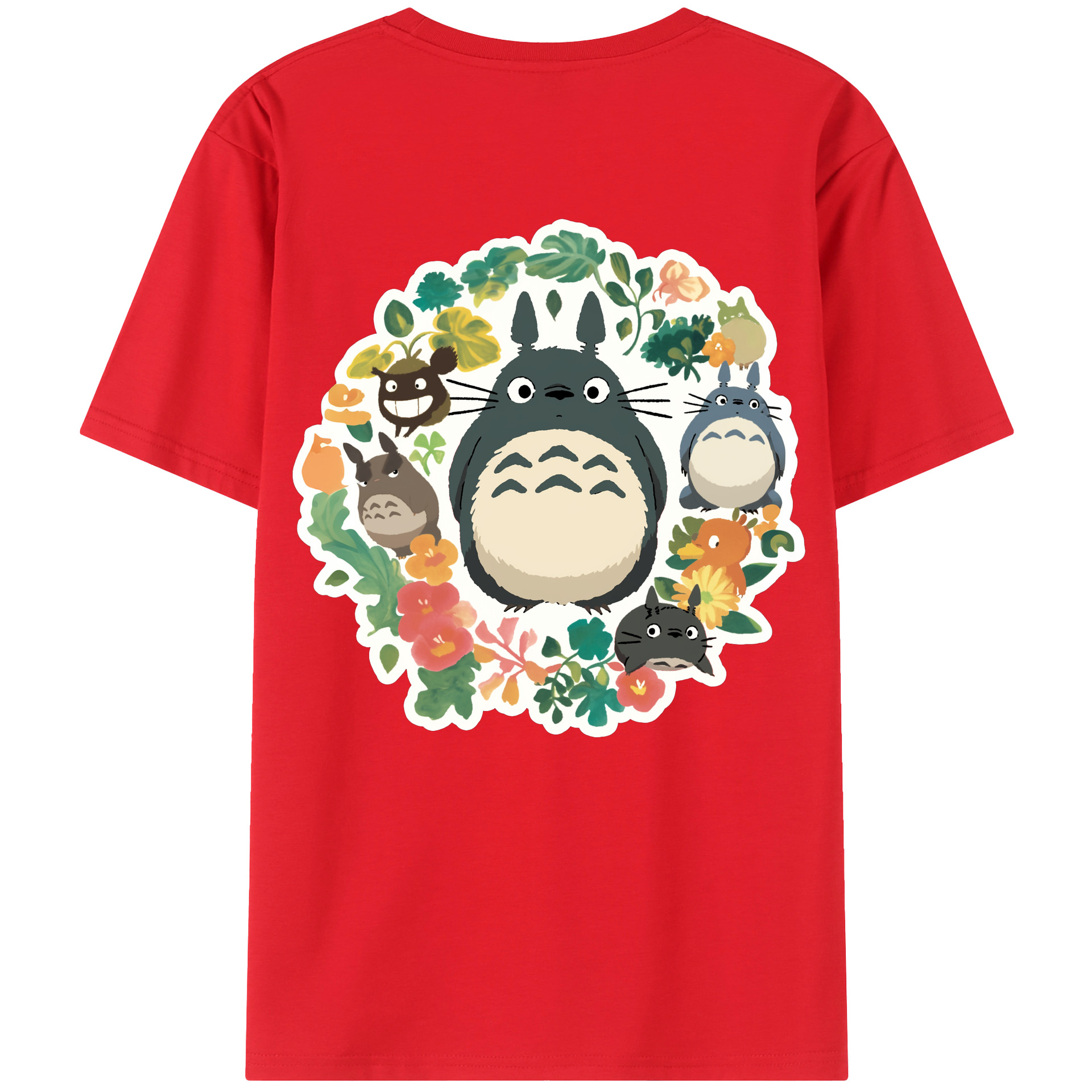 （画像用） となりのトトロ 草壁メイ 草壁サツキ My Neighbor Totoro Satsuki Kusakabe Mei Kusakabe 綿100％ メンズ半袖Tシャツ（バックプリント） 通気性