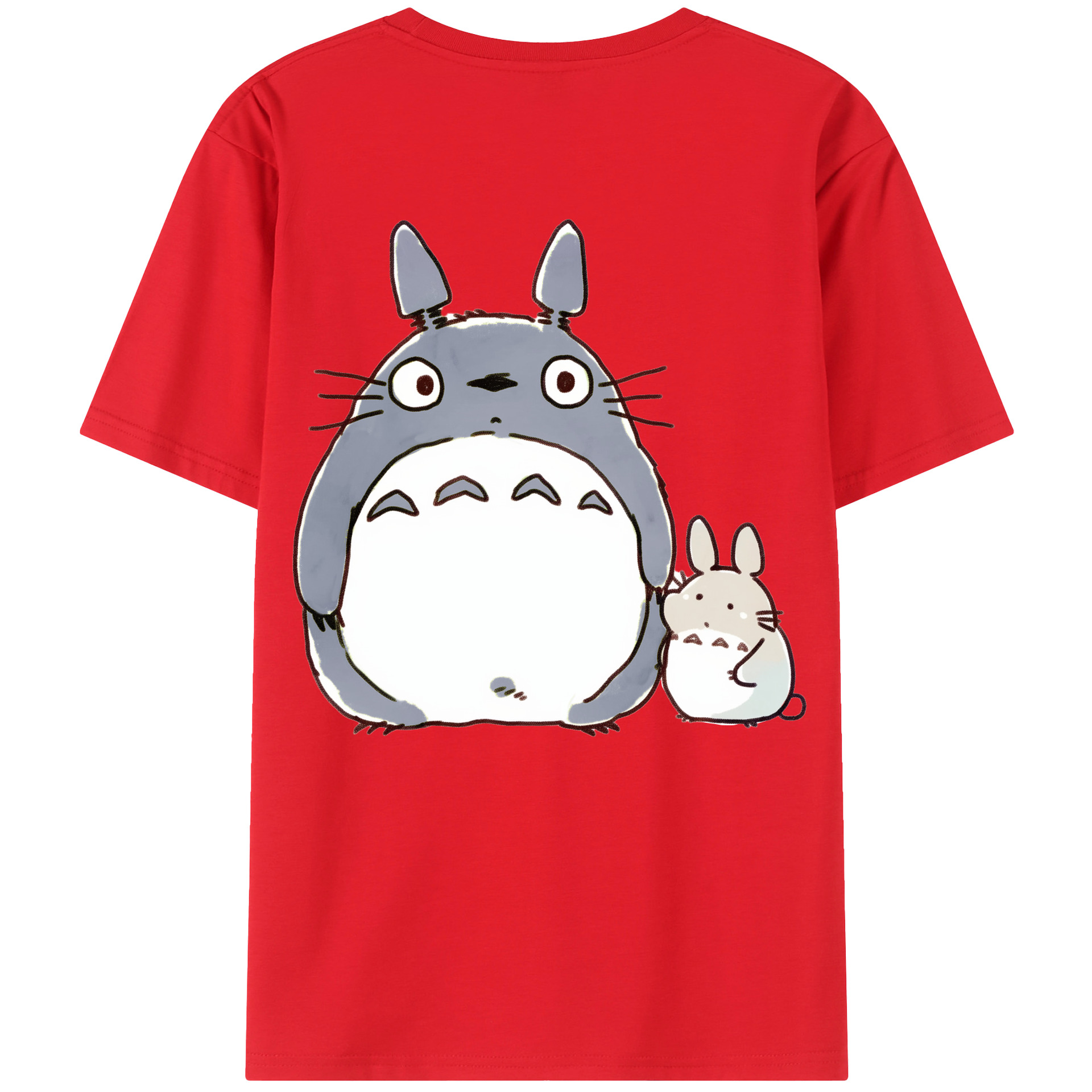 （画像用） となりのトトロ 草壁メイ 草壁サツキ My Neighbor Totoro Satsuki Kusakabe Mei Kusakabe 綿100％ メンズ半袖Tシャツ（バックプリント） 通気性