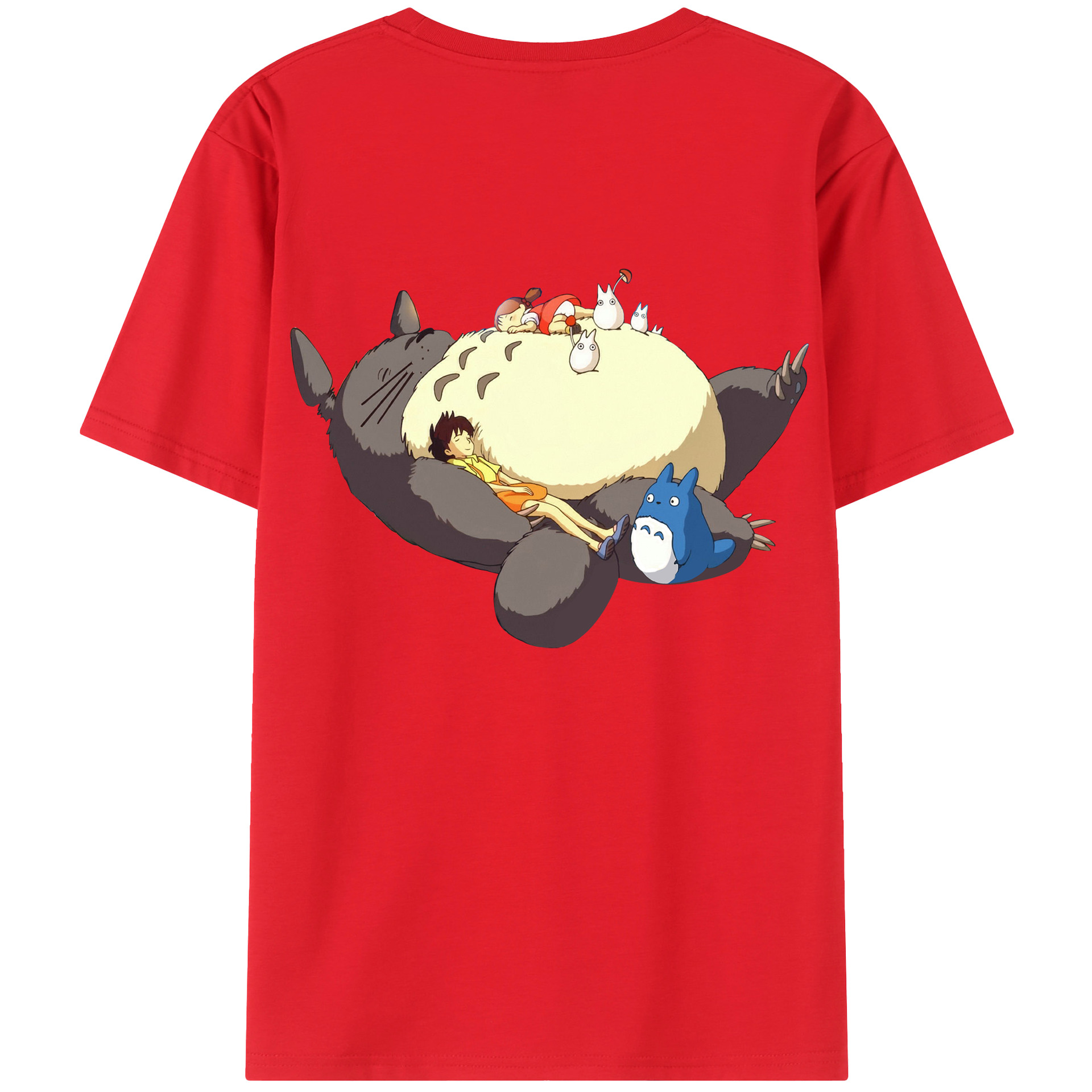 （画像用） となりのトトロ 草壁メイ 草壁サツキ My Neighbor Totoro Satsuki Kusakabe Mei Kusakabe 綿100％ メンズ半袖Tシャツ（バックプリント） 通気性