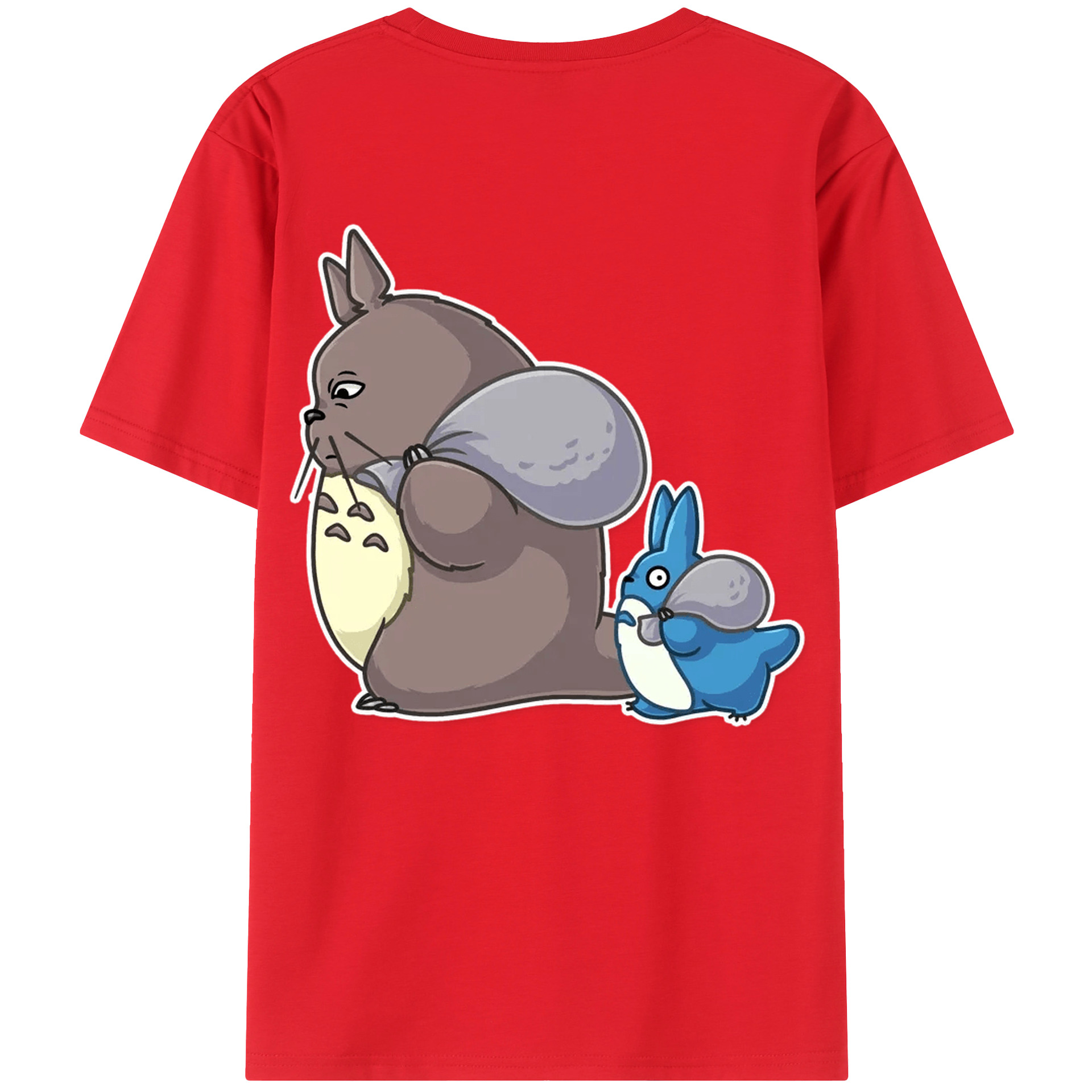 （画像用） となりのトトロ 草壁メイ 草壁サツキ My Neighbor Totoro Satsuki Kusakabe Mei Kusakabe 綿100％ メンズ半袖Tシャツ（バックプリント） 通気性