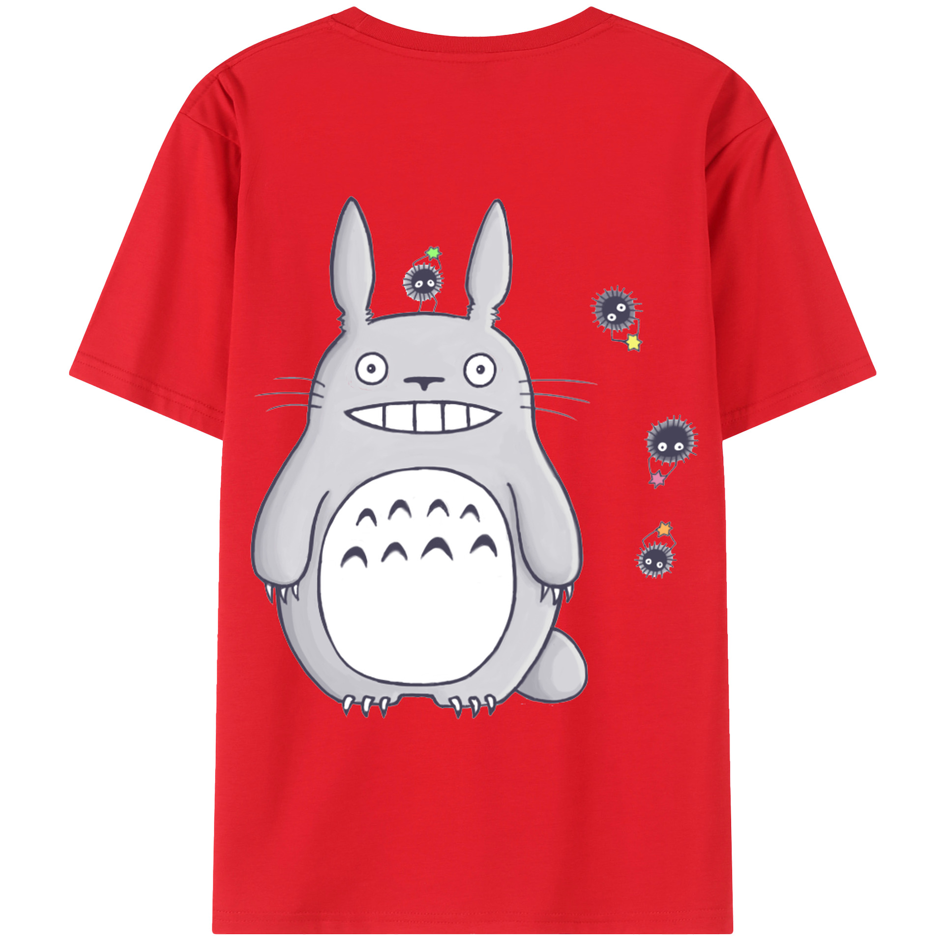 （画像用） となりのトトロ 草壁メイ 草壁サツキ My Neighbor Totoro Satsuki Kusakabe Mei Kusakabe 綿100％ メンズ半袖Tシャツ（バックプリント） 通気性