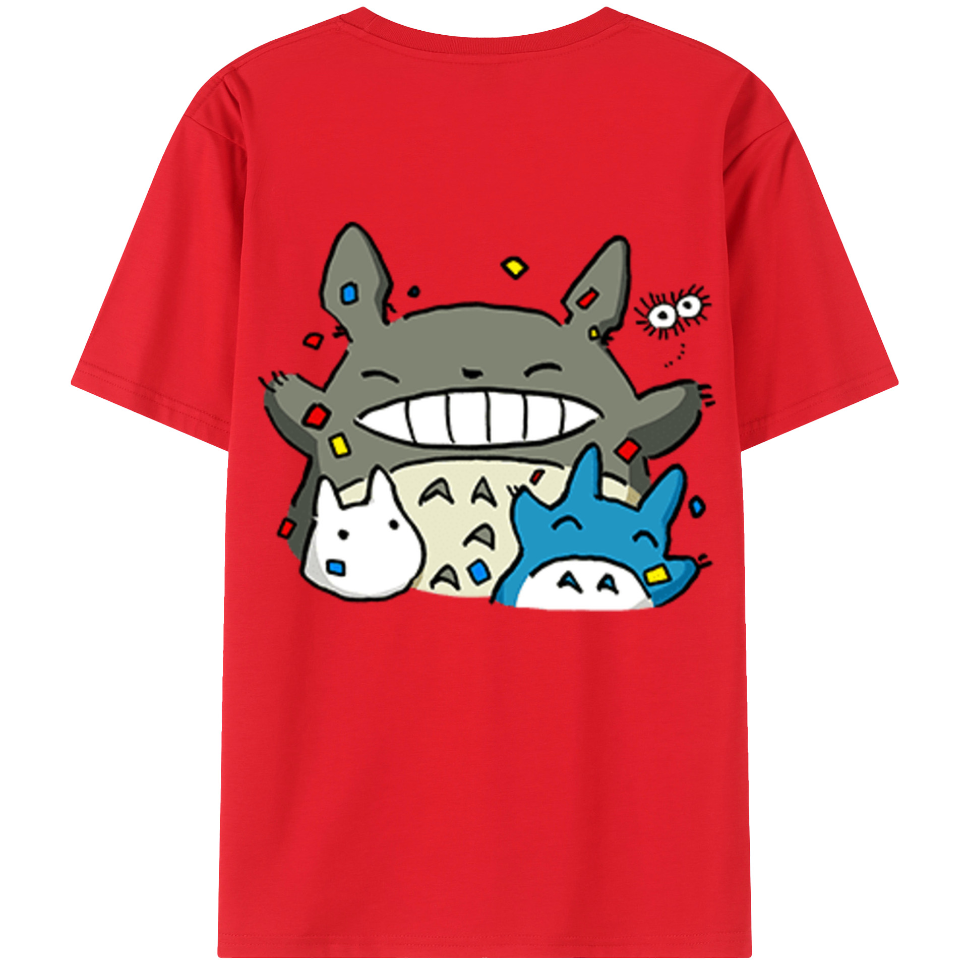 （画像用） となりのトトロ 草壁メイ 草壁サツキ My Neighbor Totoro Satsuki Kusakabe Mei Kusakabe 綿100％ メンズ半袖Tシャツ（バックプリント） 通気性