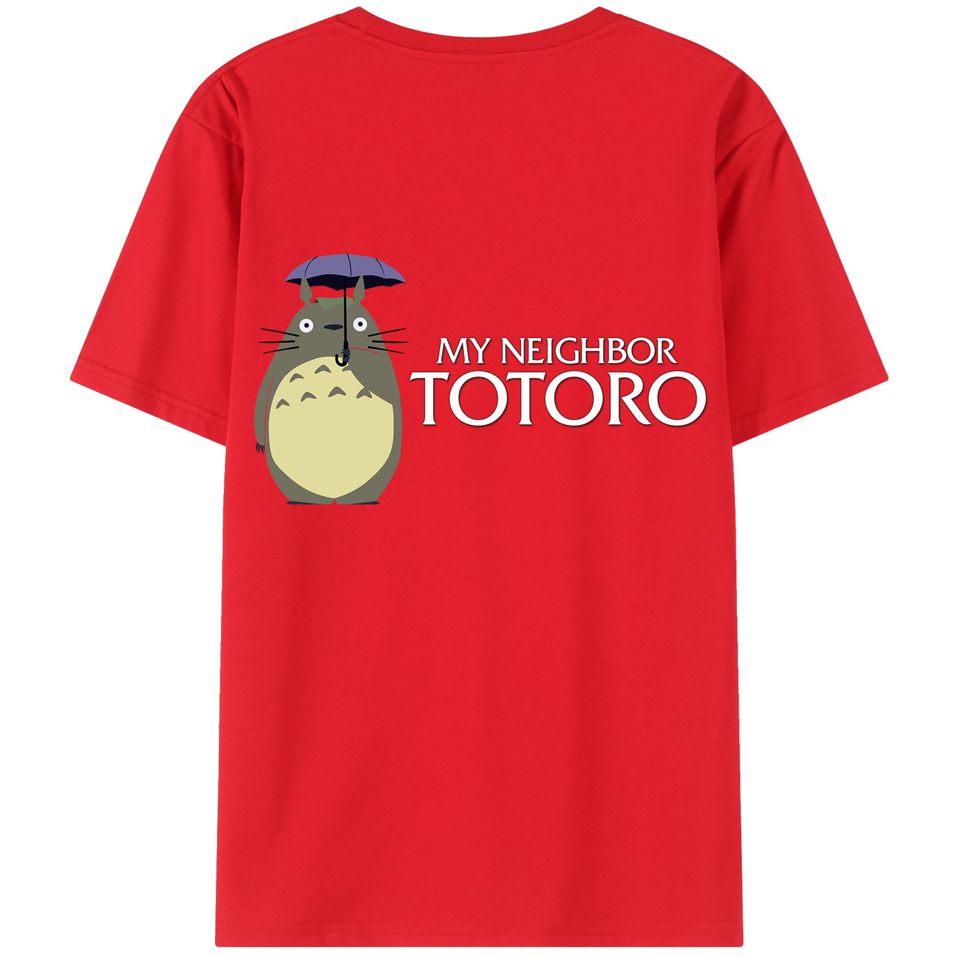 （画像用） となりのトトロ 草壁メイ 草壁サツキ My Neighbor Totoro Satsuki Kusakabe Mei Kusakabe 綿100％ メンズ半袖Tシャツ（バックプリント） 通気性