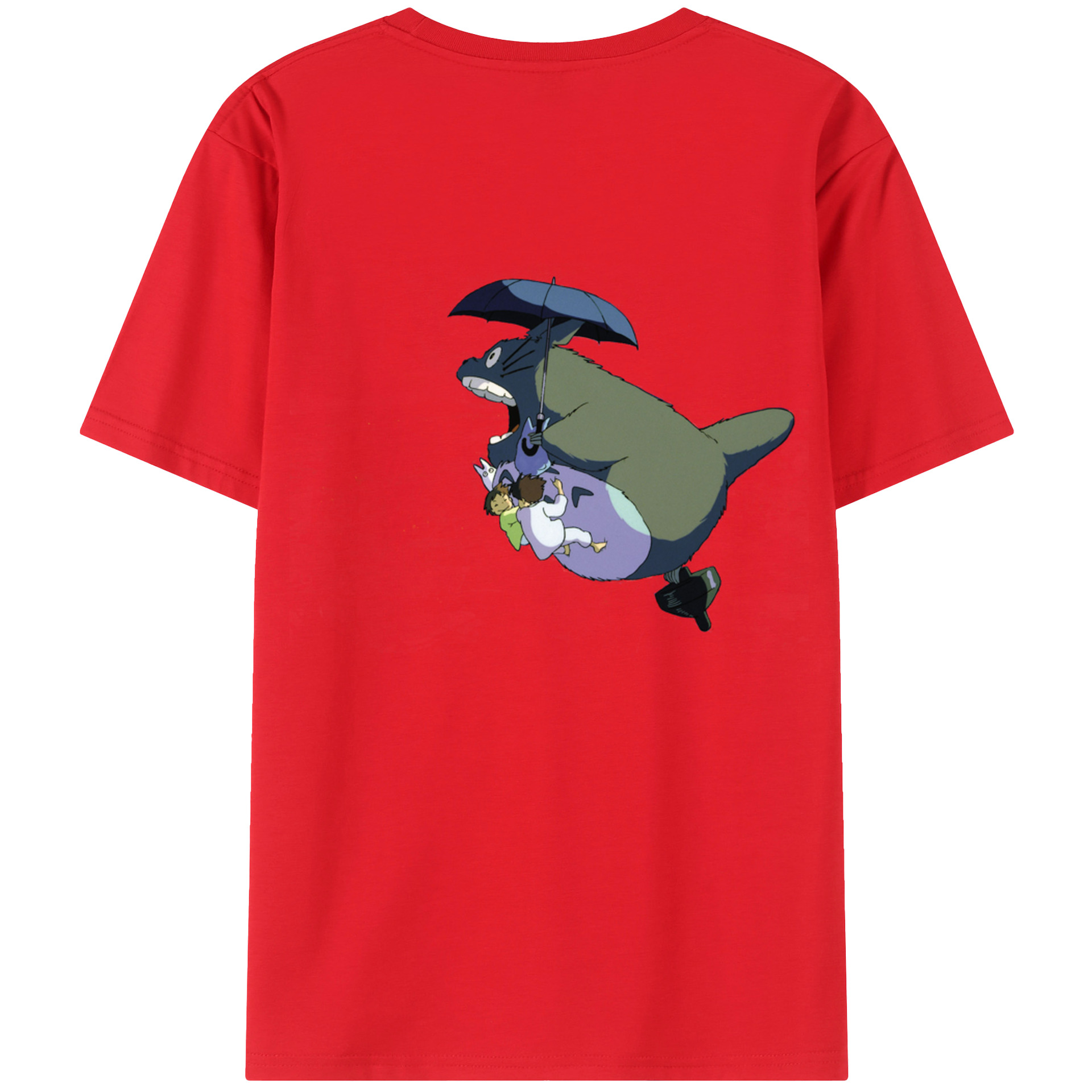 （画像用） となりのトトロ 草壁メイ 草壁サツキ My Neighbor Totoro Satsuki Kusakabe Mei Kusakabe 綿100％ メンズ半袖Tシャツ（バックプリント） 通気性