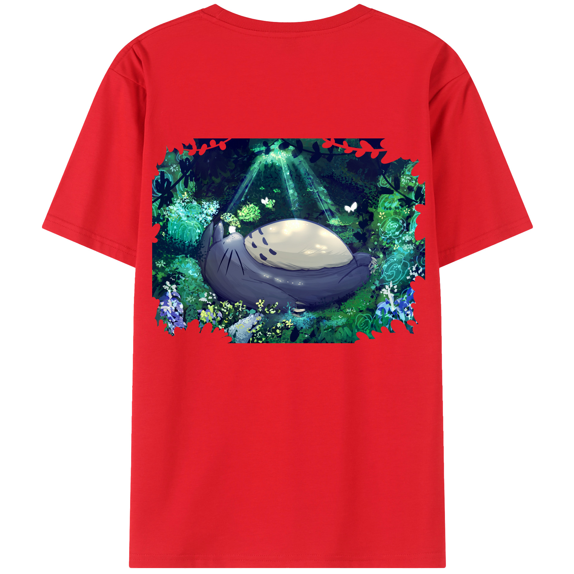 （画像用） となりのトトロ 草壁メイ 草壁サツキ My Neighbor Totoro Satsuki Kusakabe Mei Kusakabe 綿100％ メンズ半袖Tシャツ（バックプリント） 通気性