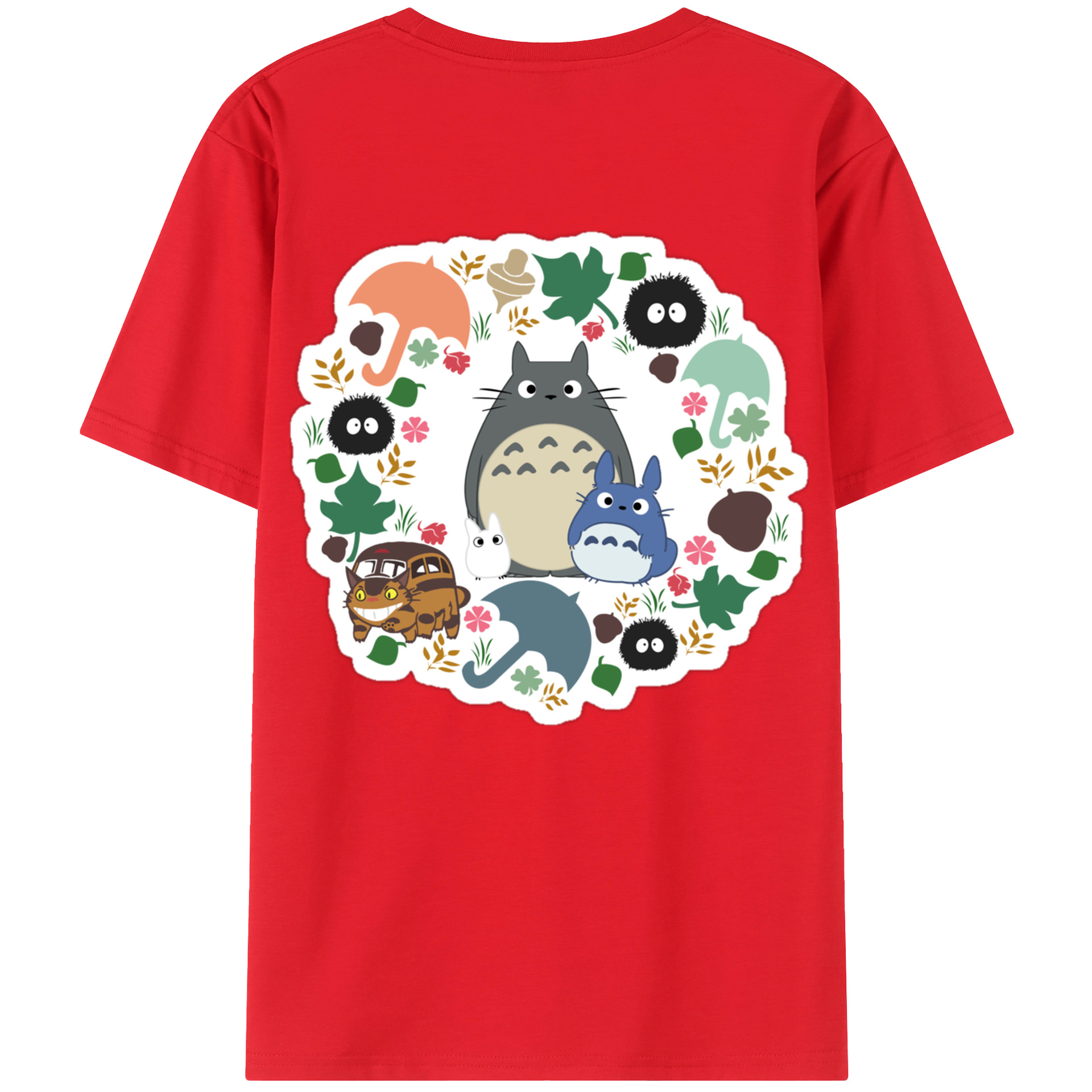 （画像用） となりのトトロ 草壁メイ 草壁サツキ My Neighbor Totoro Satsuki Kusakabe Mei Kusakabe 綿100％ メンズ半袖Tシャツ（バックプリント） 通気性