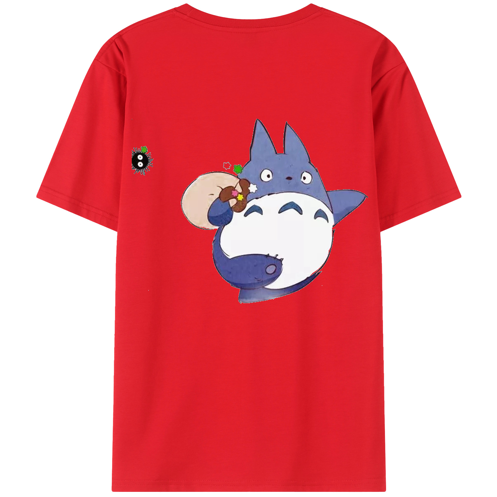 （画像用） となりのトトロ 草壁メイ 草壁サツキ My Neighbor Totoro Satsuki Kusakabe Mei Kusakabe 綿100％ メンズ半袖Tシャツ（バックプリント） 通気性
