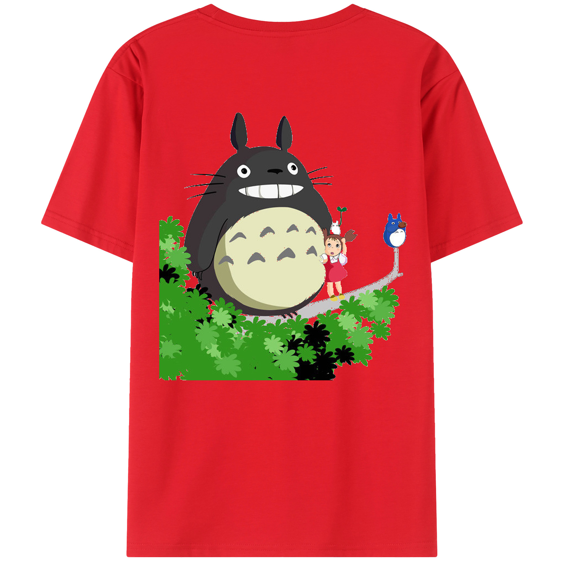 （画像用） となりのトトロ 草壁メイ 草壁サツキ My Neighbor Totoro Satsuki Kusakabe Mei Kusakabe 綿100％ メンズ半袖Tシャツ（バックプリント） 通気性