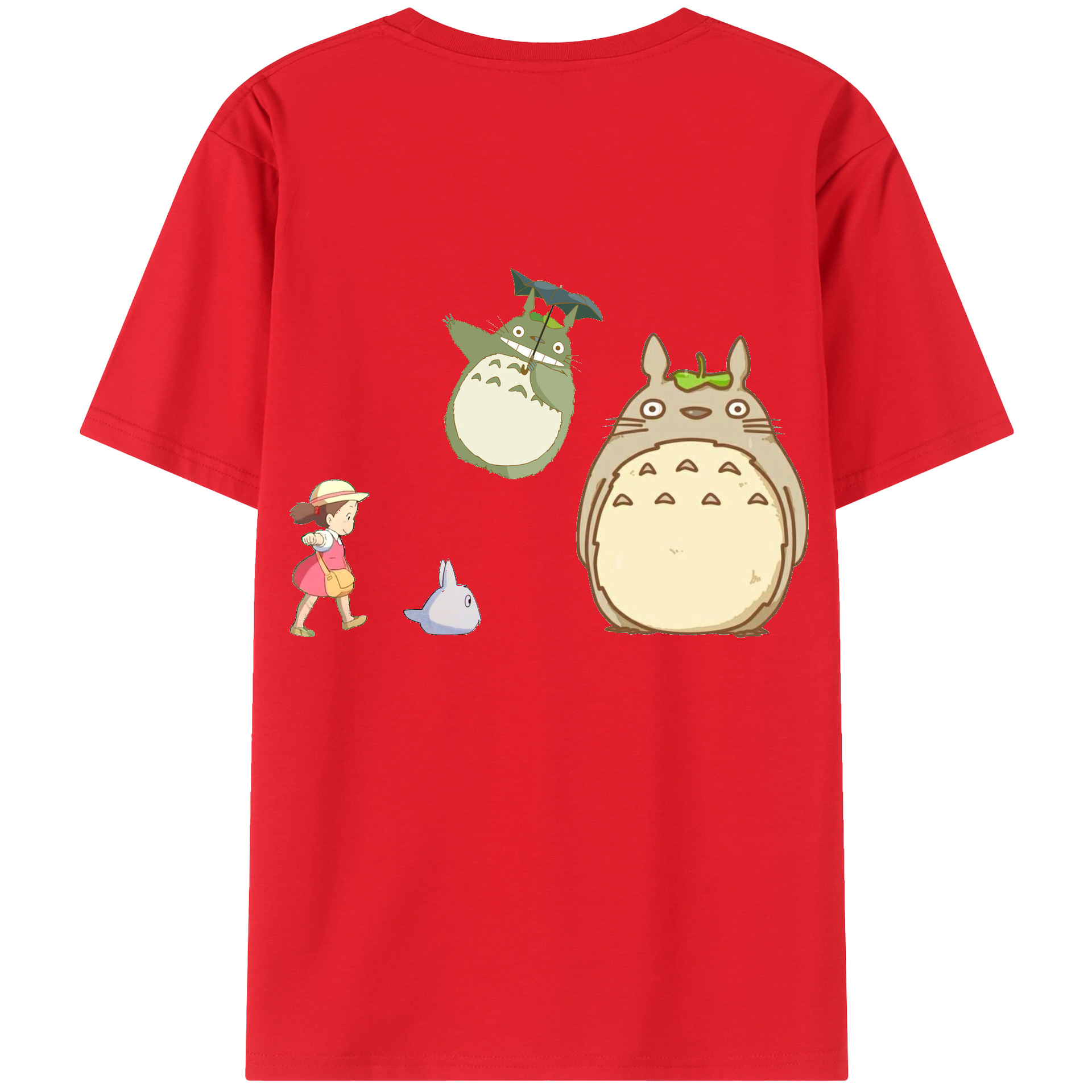 （画像用） となりのトトロ 草壁メイ 草壁サツキ My Neighbor Totoro Satsuki Kusakabe Mei Kusakabe 綿100％ メンズ半袖Tシャツ（バックプリント） 通気性